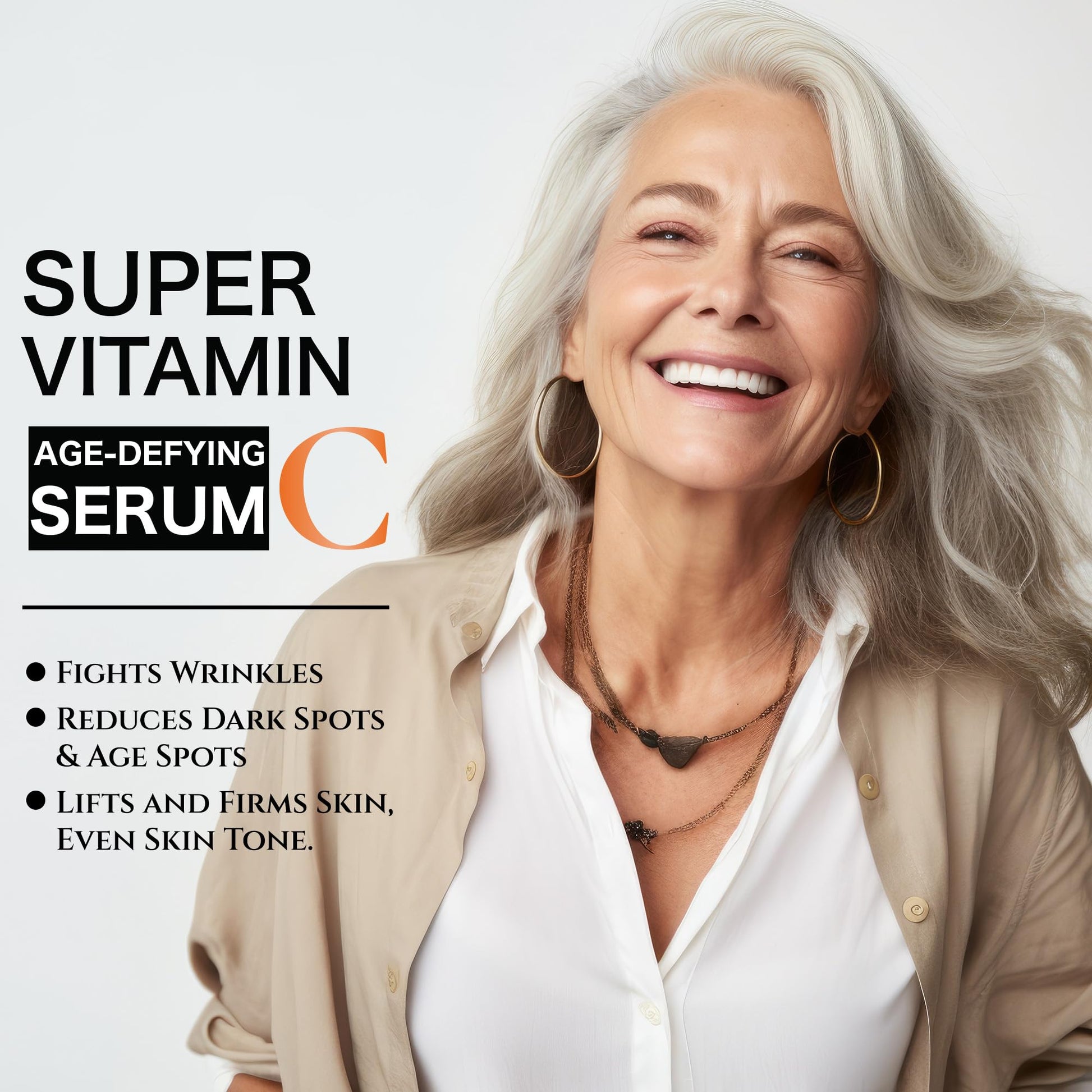 Super Vitamin C Serum for Women over 70, Rapid Anti Aging Cream, Face Lift Cream, Hydrates, Softens, Lifts and Firms, Fights Wrinkles, Advanced Super Serum C 3PCS. (90ml) Refaflio uk supplements