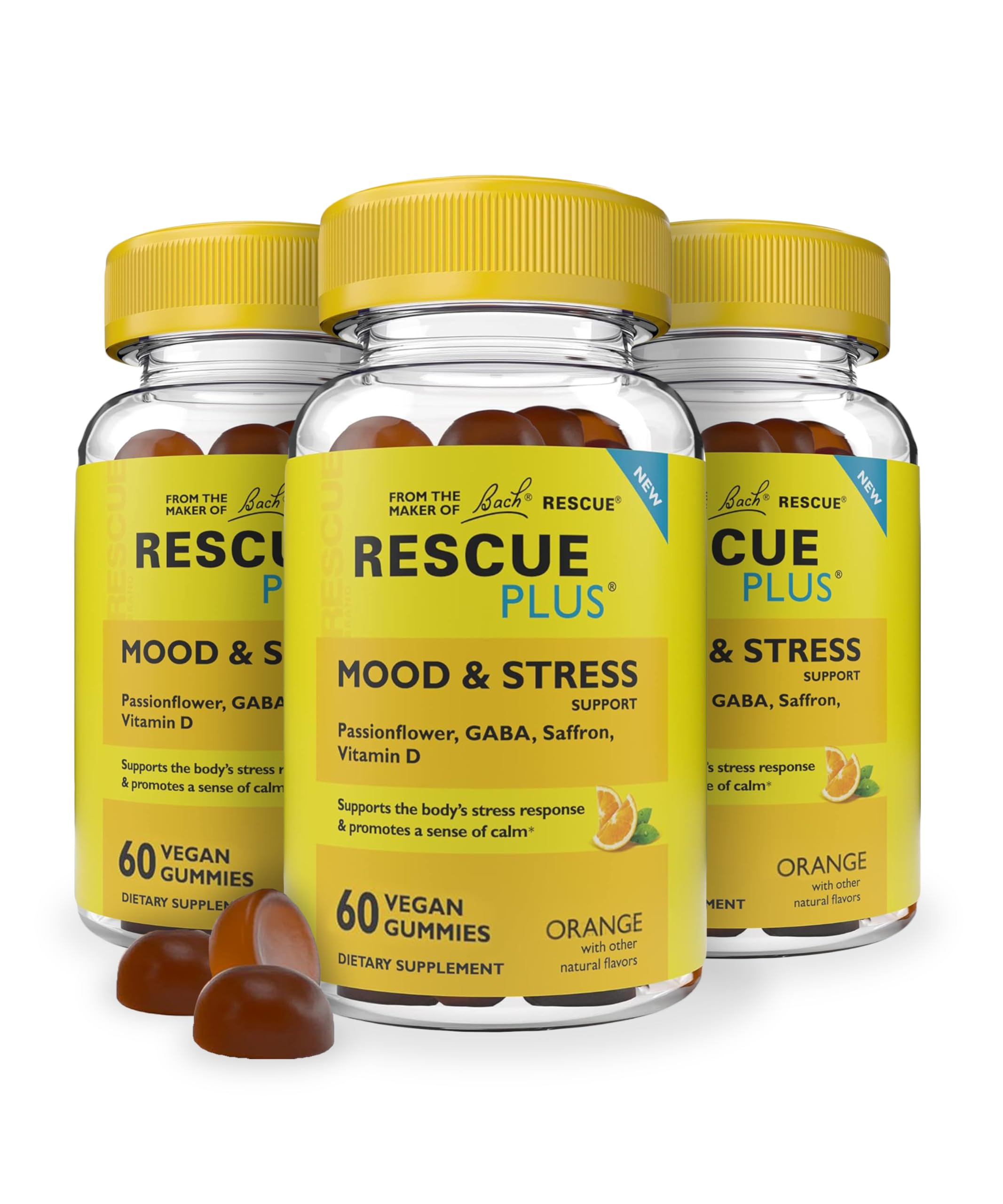 RESCUE Bach Plus Mood & Stress Support Gummies, Daytime Dietary Supplement with Passionflower RESCUE uk supplements