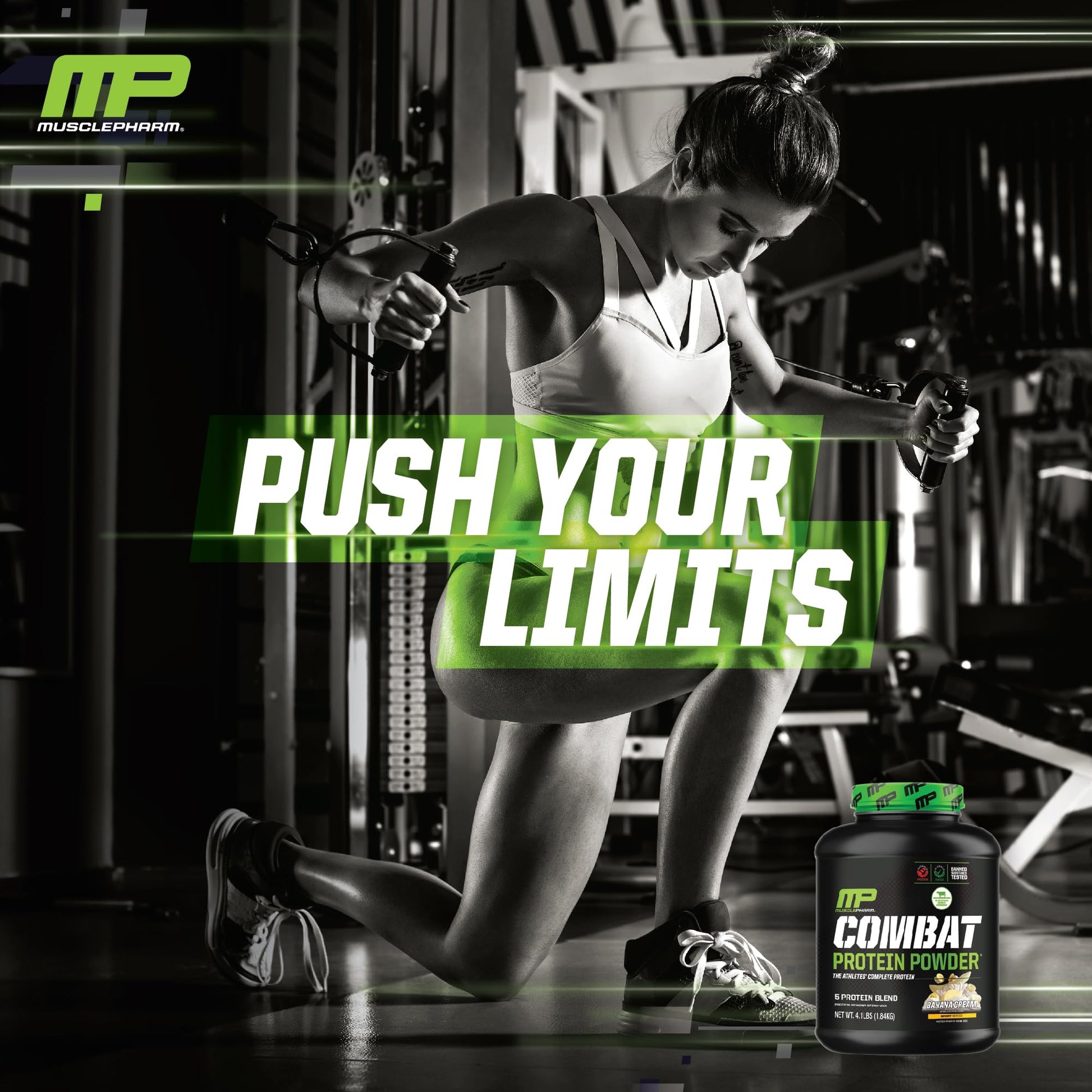 MusclePharm Combat Protein Powder, Banana Cream - 4 lb - Gluten Free - 52 Servings Muscle Pharm uk supplements