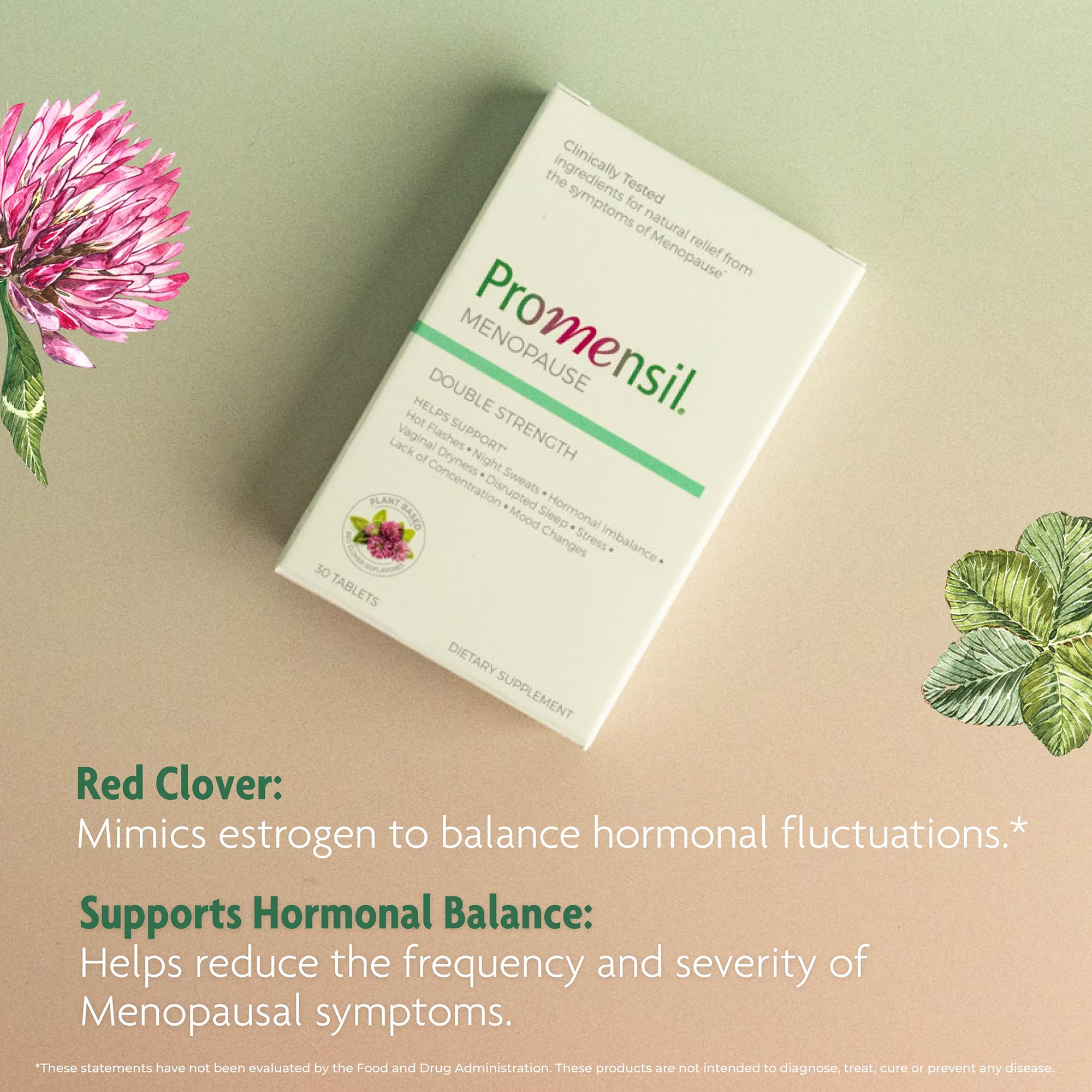 Promensil Menopause Double Strength - Menopause Supplements for Women, Red Clover Isoflavones, Helps Support Hot Flashes, Night Sweats, Restlessness - 30 Count Promensil uk supplements