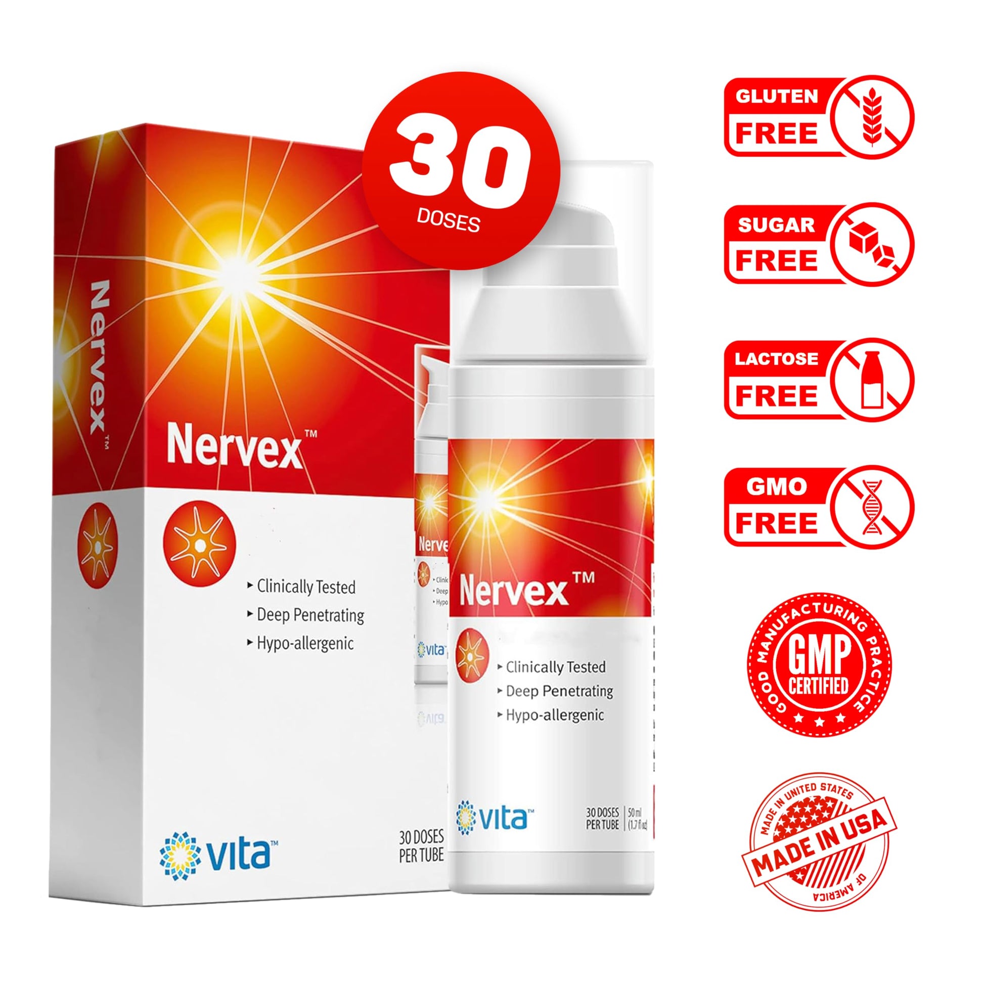 Vita Sciences Nervex Powerful Neuropathy Cream: Advanced Natural Relief for Peripheral Neuropathy, Fibromyalgia, and Fast Comfort Treatment for Feet, Hands, Legs, and Toes Vita Sciences uk supplements