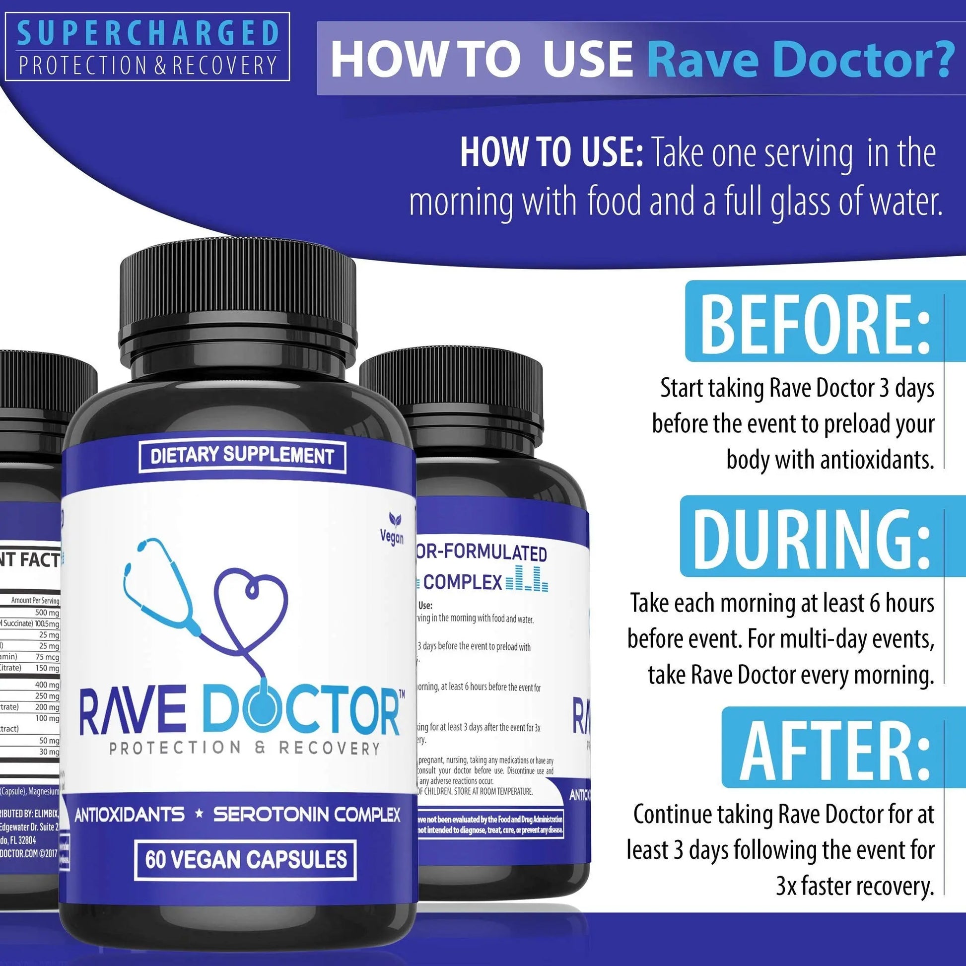 Rave Doctor 5 HTP Supplement - Essential Rave Vitamins for Festival Goers, Rave Accessories, Festival Essentials, Festival Gear, Rave Essentials, 5htp Supplement Rave Doctor uk supplements