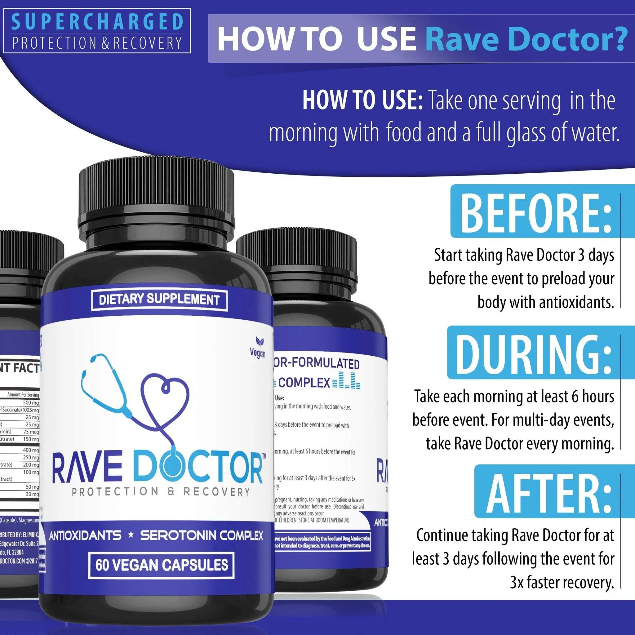 Rave Doctor 5 HTP Supplement - Essential Rave Vitamins for Festival Goers, Rave Accessories, Festival Essentials, Festival Gear, Rave Essentials, 5htp Supplement Rave Doctor uk supplements