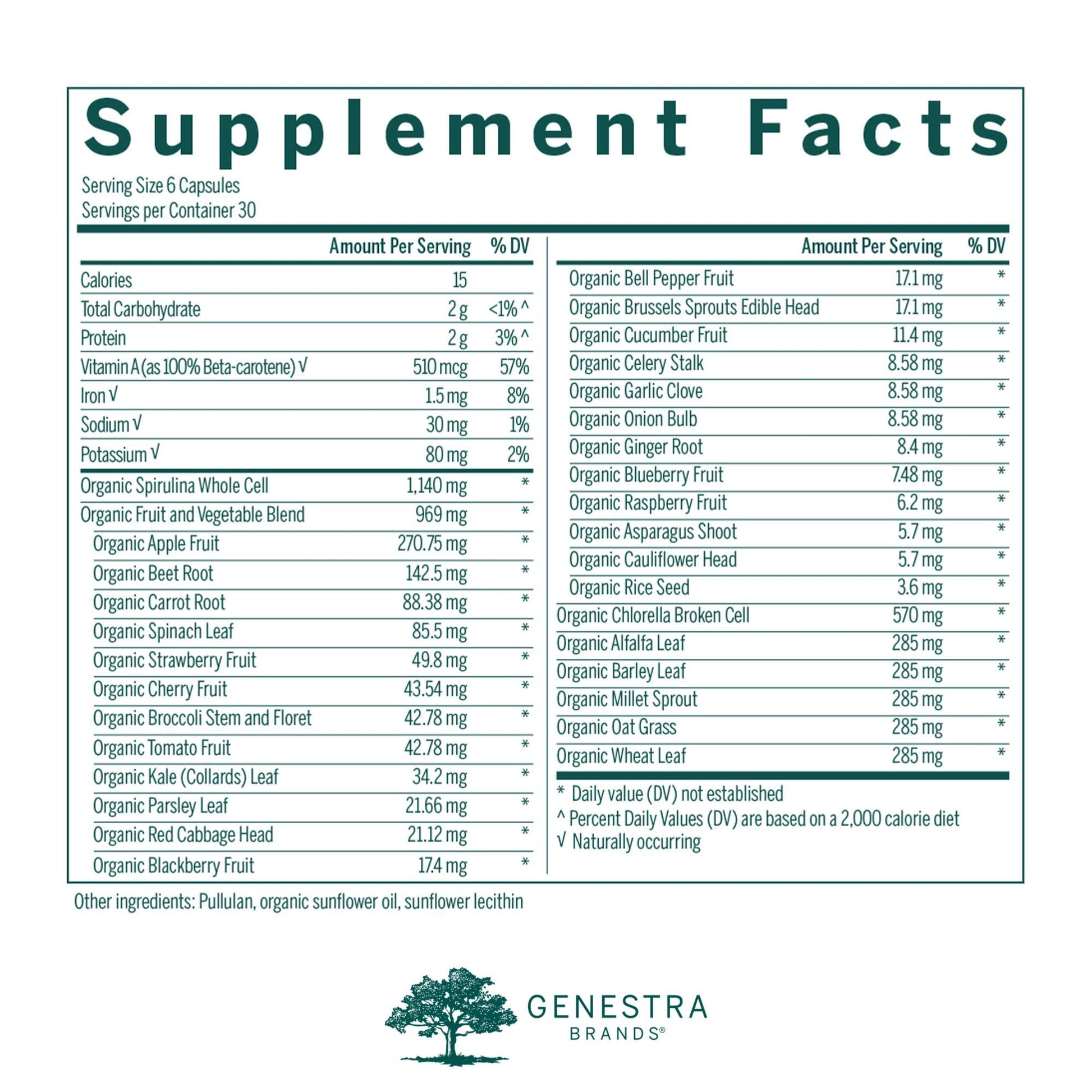 Genestra Brands Phyto Greens Capsules | Vitamins, Dietary Fiber and Enzymes for Optimum Nutrition | 180 Capsules Genestra Brands uk supplements