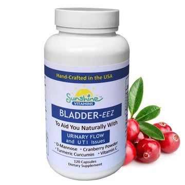 Sunshine Vitamins Bladder-EEZ | All-Natural Bladder Infection UTI Relief Support for Women with D-Mannose | Urinary Tract Infection Health with Immune System Support (1 Bottle of 120 Capsules) Sunshine Vitamins uk supplements