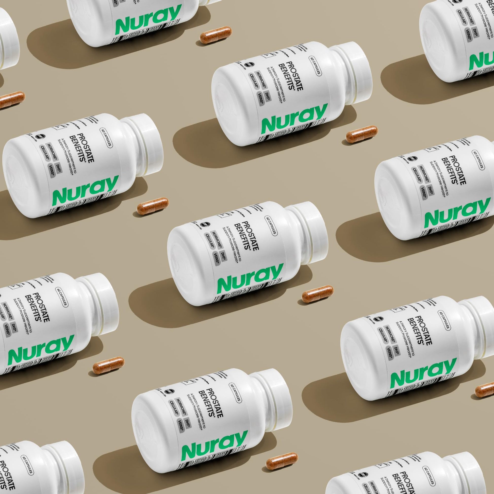 Nuray Prostate Support Supplement for Men and Women with Saw Palmetto, Vitamin C, Vitamin E, Zinc, Stinging Nettle & Alpha Lipoic Acid - 60 Vegetarian Capsules Nuray uk supplements