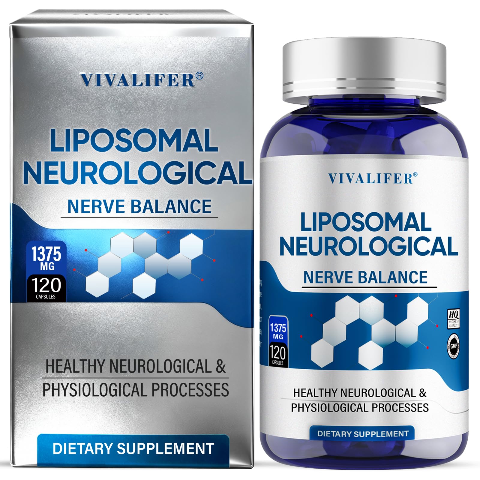 DQQI Migraine Relief Supplement | 120 Capsules Liposomal Neurological Health Formula with Magnesium Glycinate, Riboflavin (Vitamin B2) & Feverfew | Daily Brain Function DQQI uk supplements
