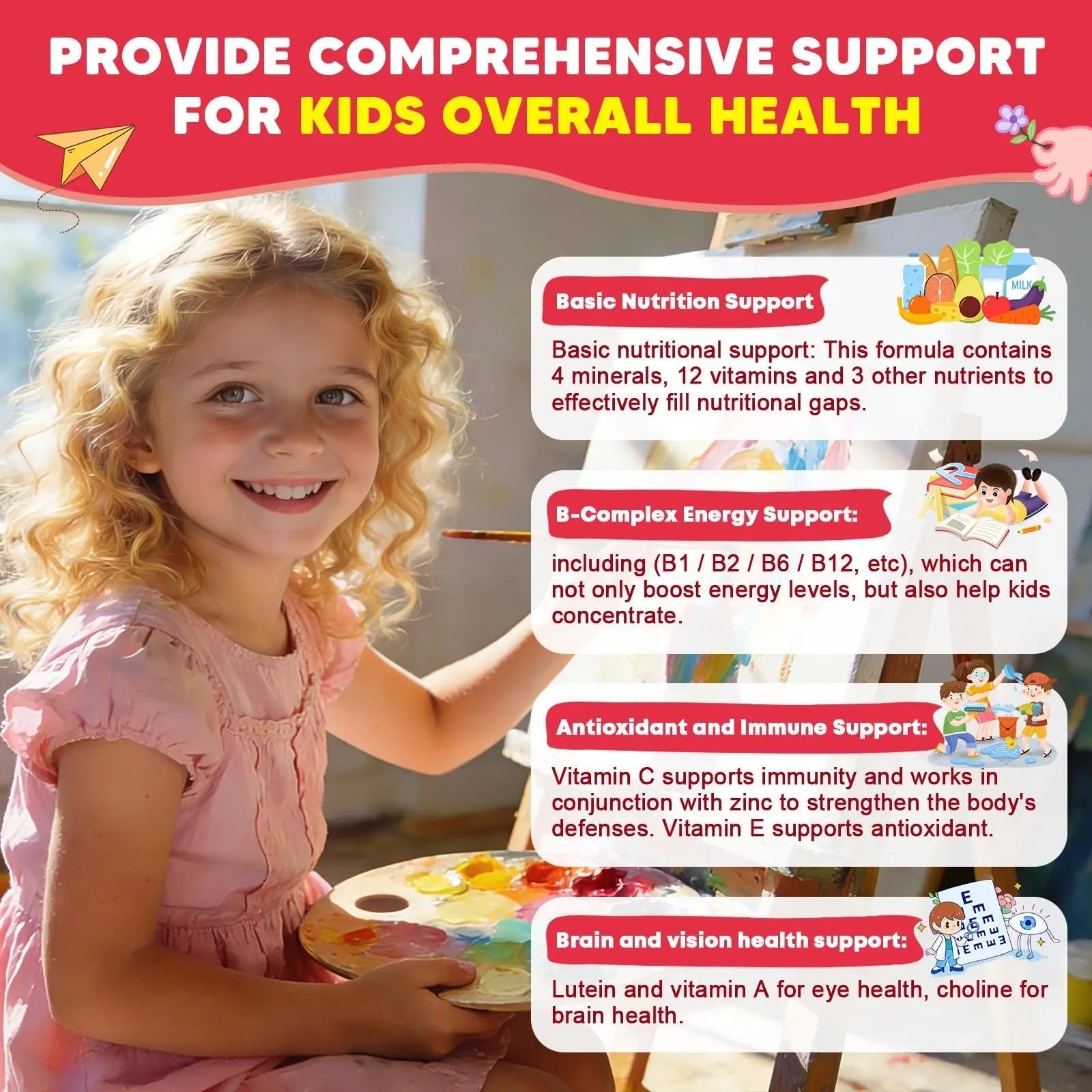 (2 Pack) Sugar Free Calcium Multivitamin Gummies for Kids - Nutritional, Immune, Bone Support, Whole Multivitamin, with Vitamins A, C, D, B1, B2, B6 JIANKYTZ uk supplements