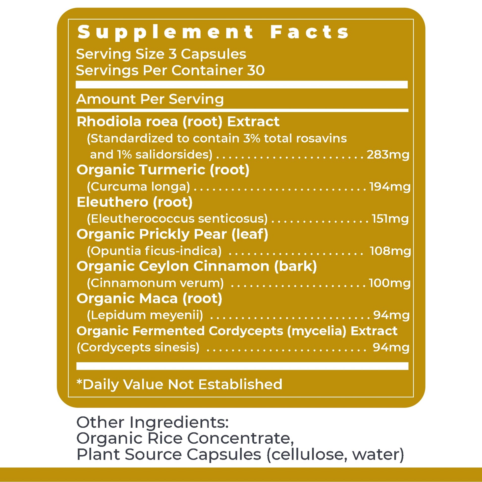 Premier Research Labs Adaptogen-R3 Supplement - Rhodiola Rosea Supplement with Maca Root, Adaptogen Complex for Stress, Heart & Metabolic Health - 90 Vegetarian Capsules Premier Research Labs uk supplements