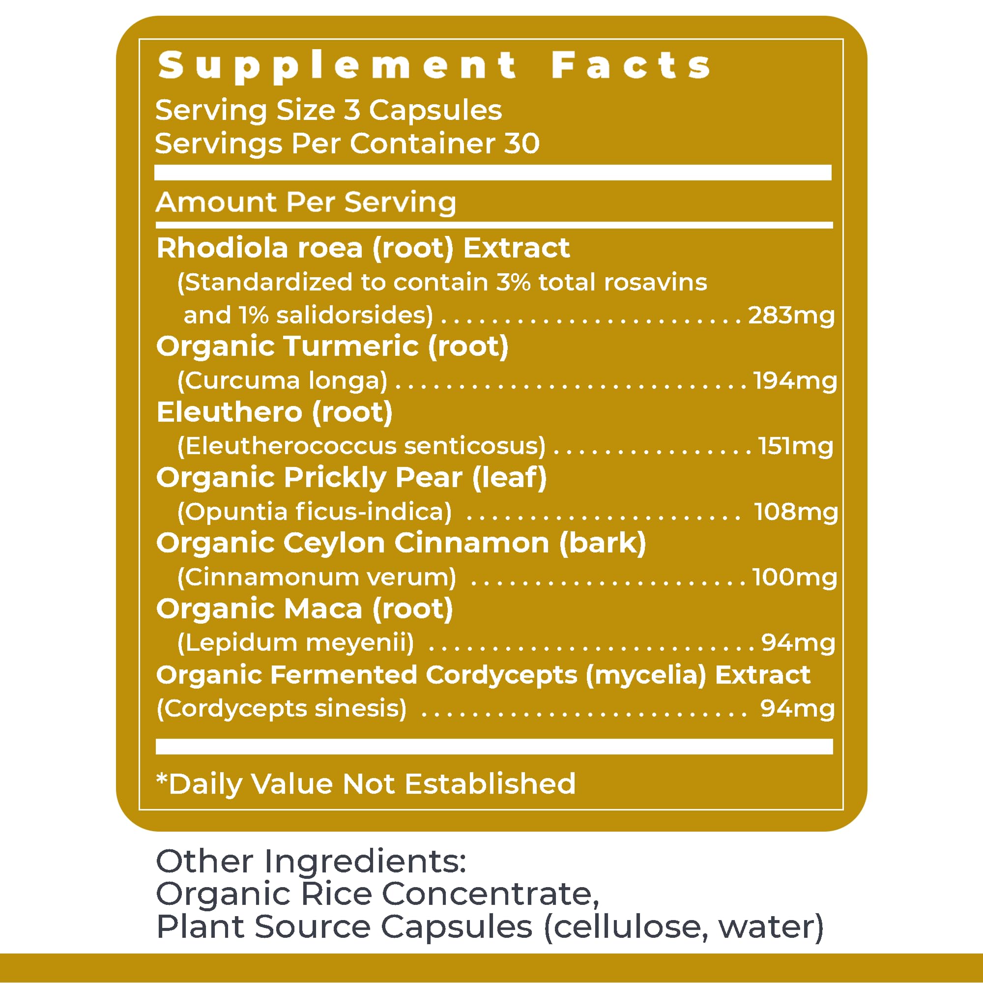 Premier Research Labs Adaptogen-R3 Supplement - Rhodiola Rosea Supplement with Maca Root, Adaptogen Complex for Stress, Heart & Metabolic Health - 90 Vegetarian Capsules Premier Research Labs uk supplements
