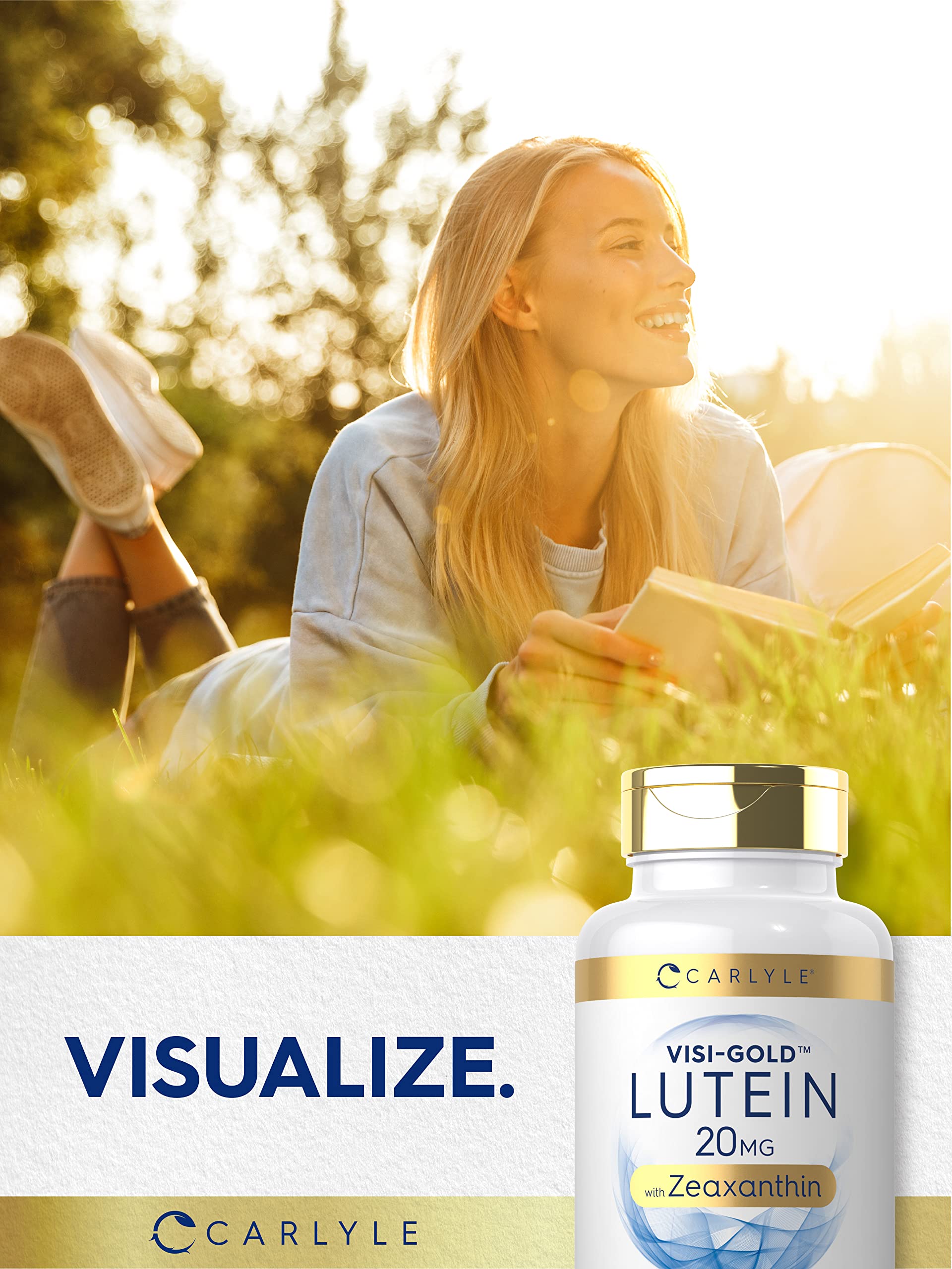 Carlyle Lutein and Zeaxanthin 20mg | 300 Softgels | Eye Health Vitamins | Non-GMO & Gluten Free Supplement
