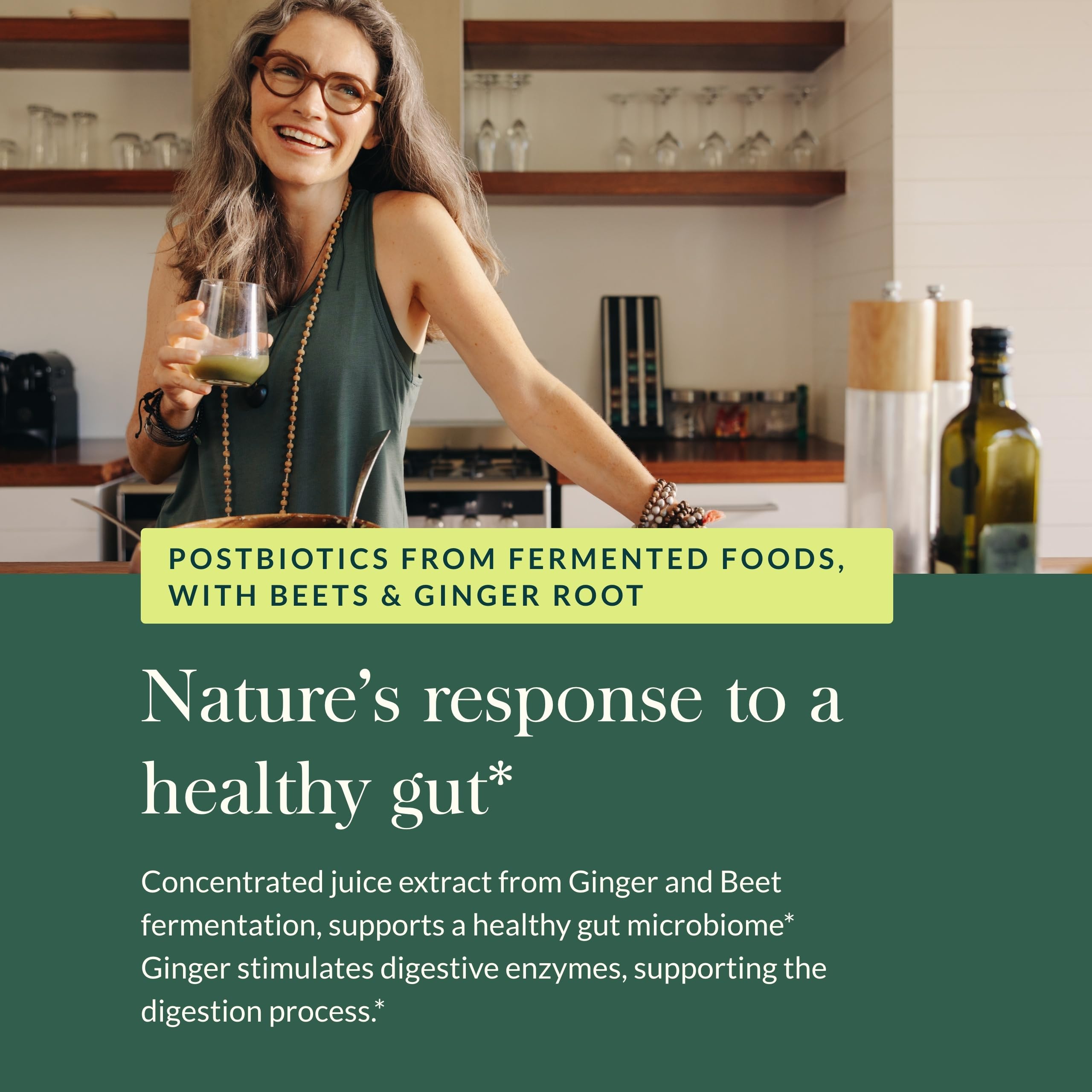 Gaia Herbs Ginger-Beet Postbiotic - Supplement for Gut & Heart Health Support* - Made with Fermented Beets & Ginger - Free from Dairy, Soy & Gluten - 60 Vegan Liquid Phyto-Caps (30 Servings) Gaia Herbs uk supplements