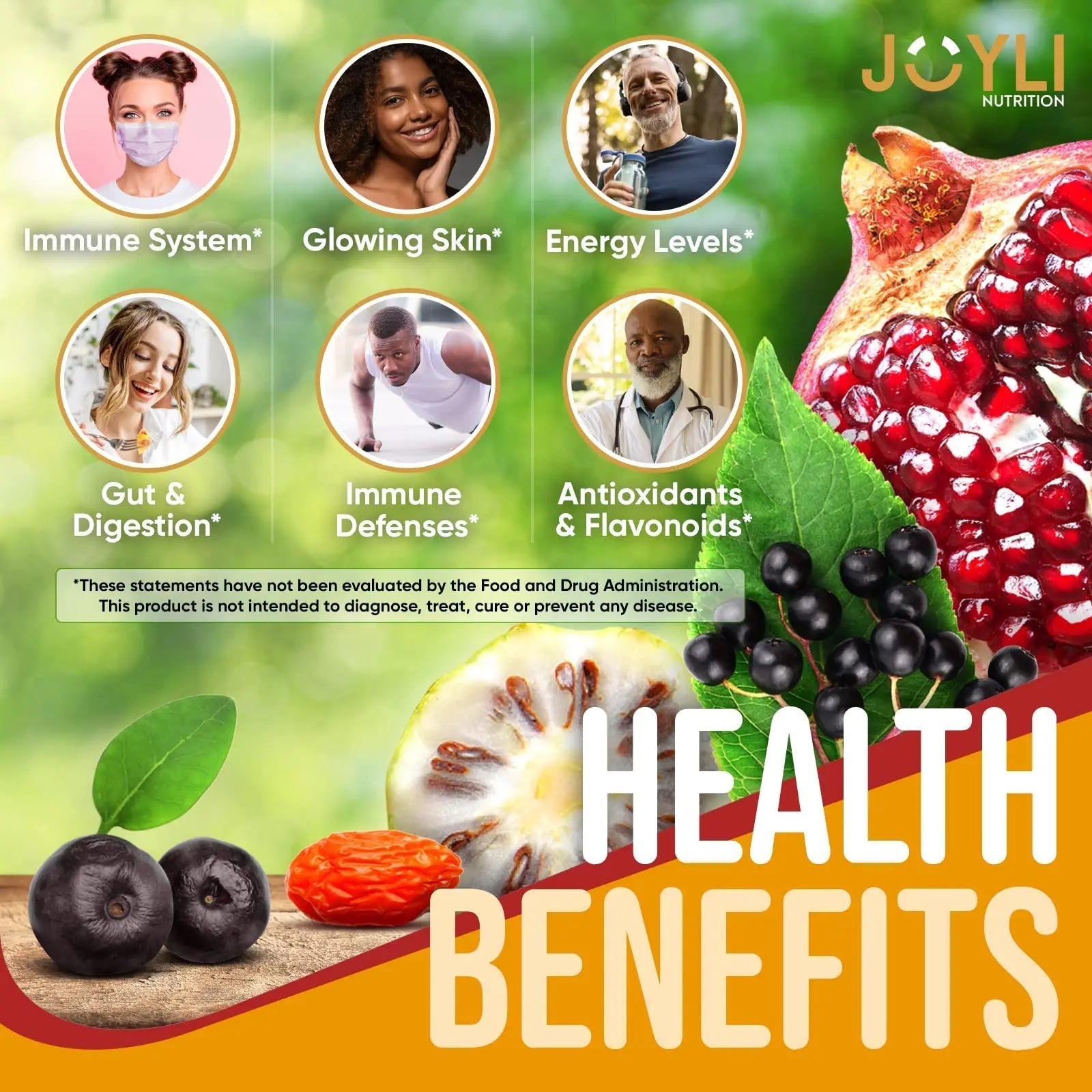 Joyli Superfruit Gummies - Sugar-Free Fruit Multivitamin Gummies for Adults - Natural JOYLI Nutrition uk supplements