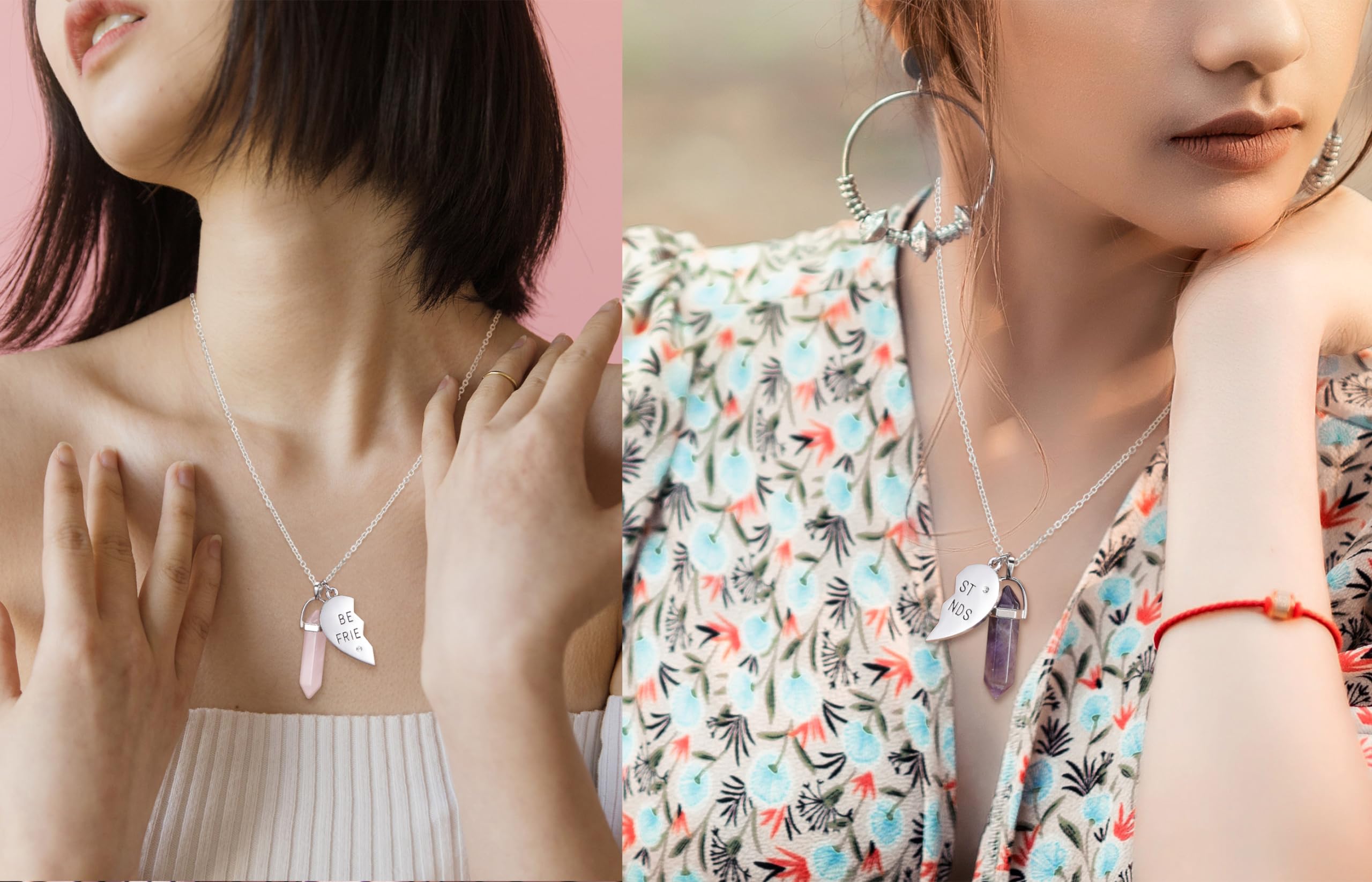 PESOENTH Best Friend Necklace for 2 Girls Gifts- BFF Friendship Necklaces Women Matching PESOENTH uk supplements