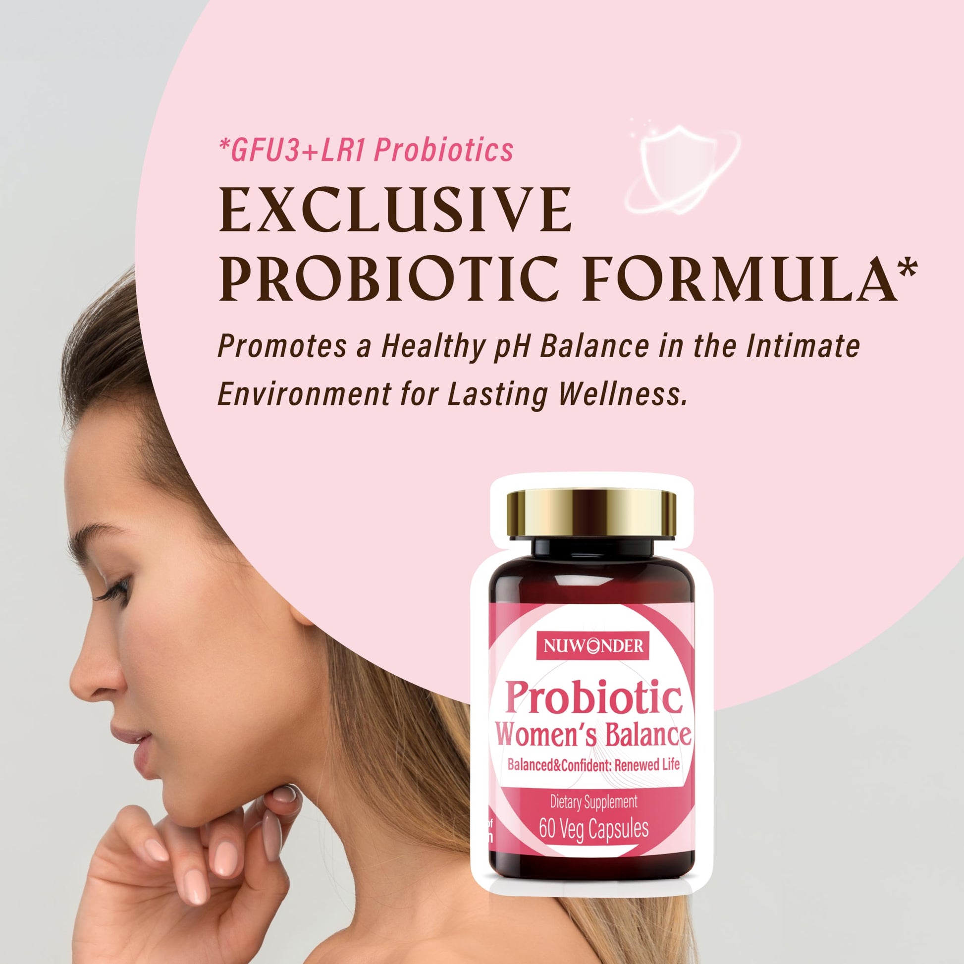 NUWONDER Women's probiotic - Natural Vaginal Support Supplement, Balanced & Confident NUWONDER uk supplements