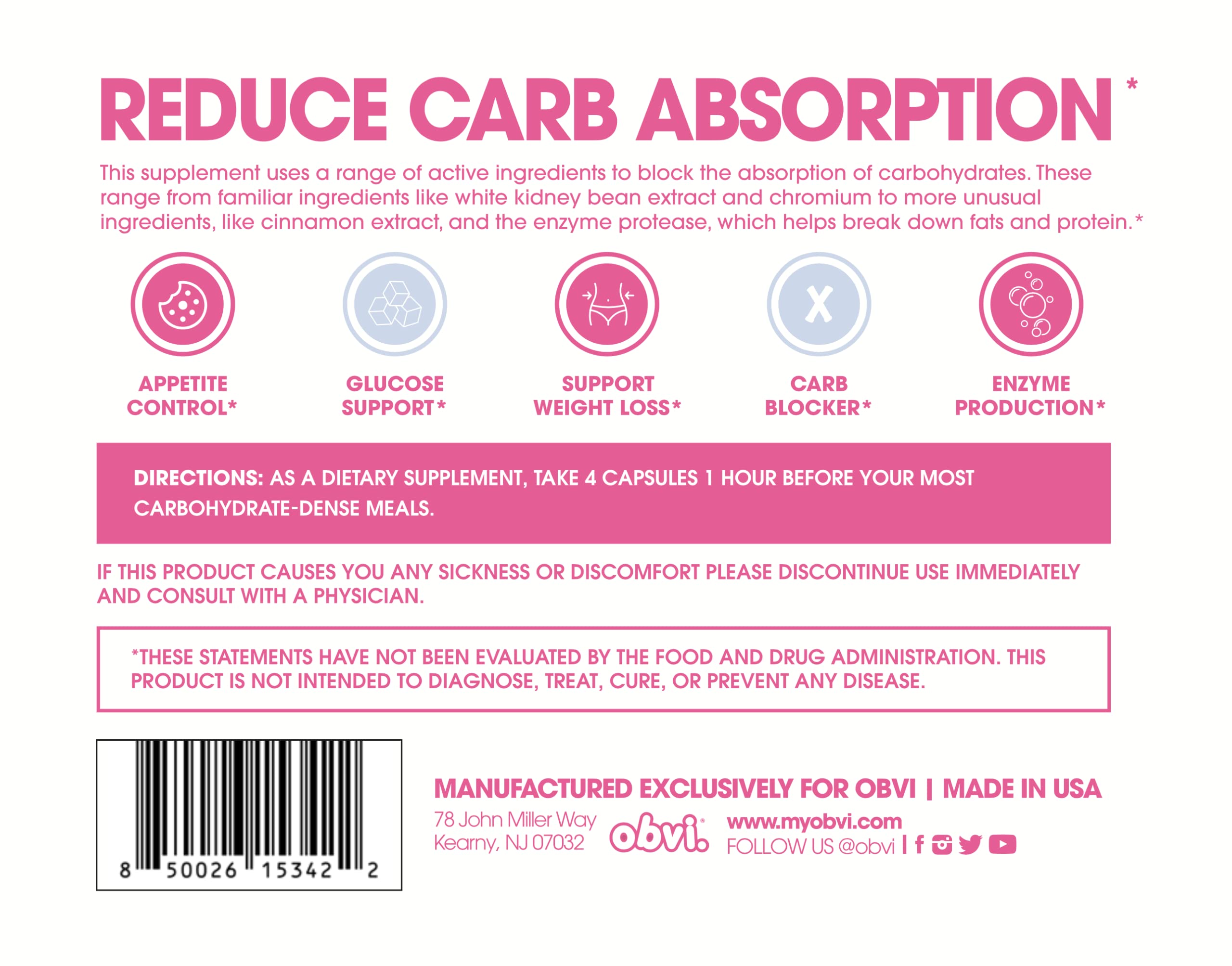 Obvi Guilt Free Carb Blocker, Block Carb Absorption, Support Weight Loss, Healthier Nails Obvi uk supplements