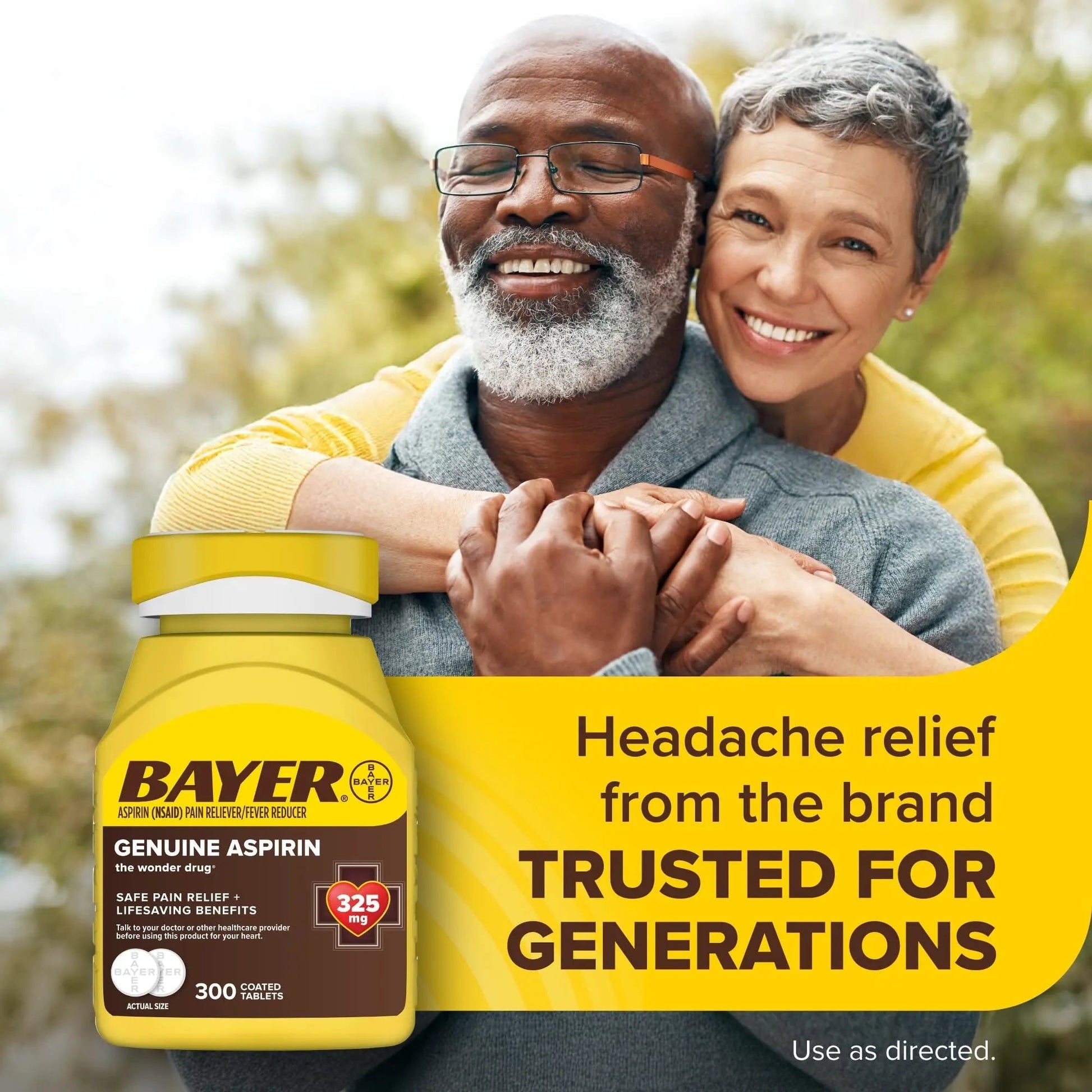 Bayer Genuine Aspirin 325 mg, Coated Tablets for Headache Relief, Multi-Symptom Pain Reliever and Fever Reducer, Pain Relief Tablets for Tooth and Muscle Pain, Backache, 300 Ct Bayer uk supplements