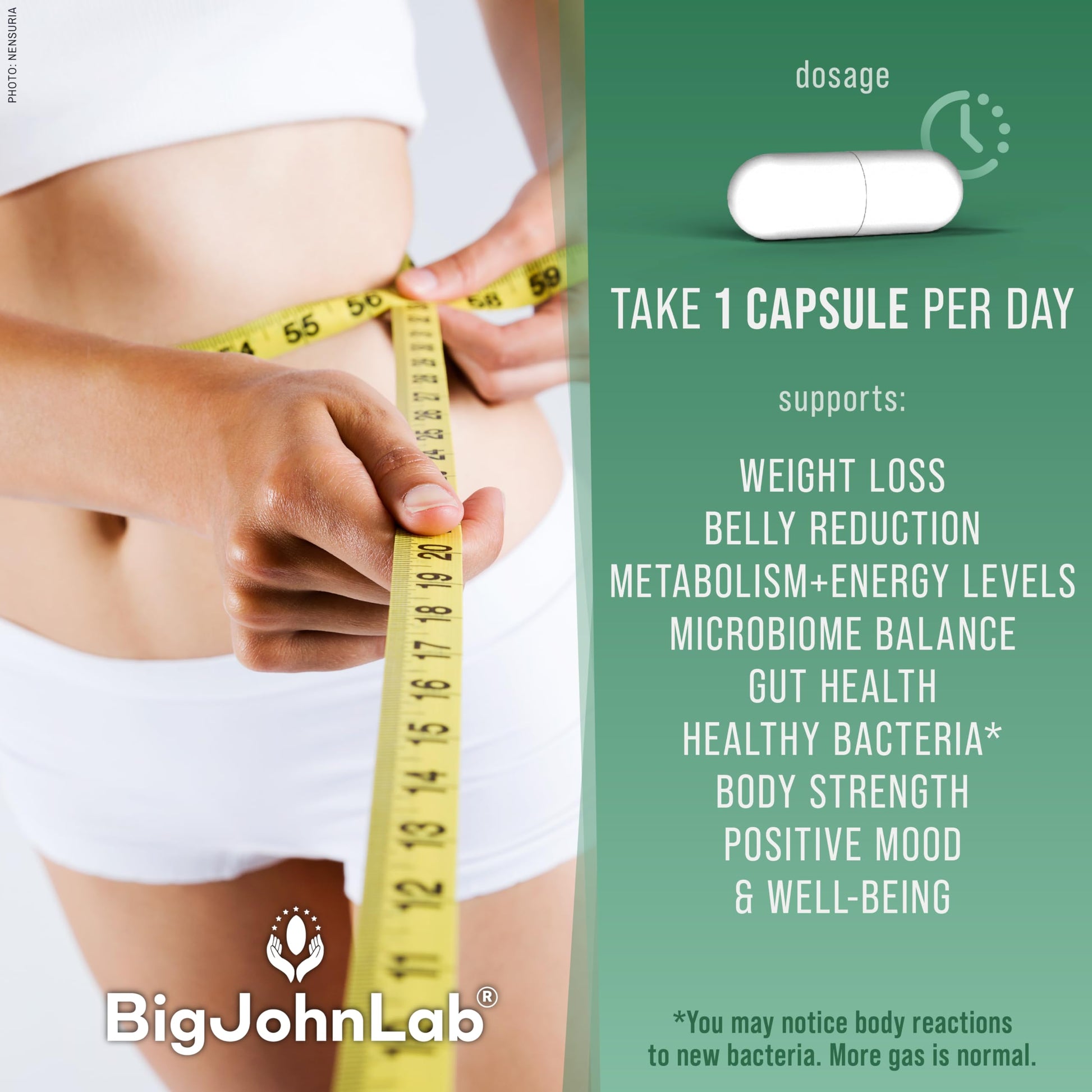 BIGJOHNLAB® - Probiotics for Weight Management & Bloating - 6 Probiotic Strains - Prebiotics - Key Ingredient Cayenne & Green Tea - Supports Gut Health - Weight Management for Women & Men - 30 CT BIGJOHNLAB uk supplements