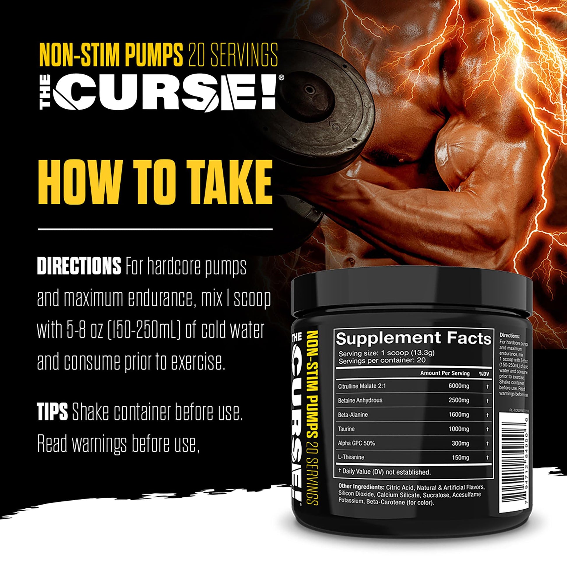THE CURSE! JNX Sports Non-Stim Pumps Pre-Workout Supplement - Maximum Power THE CURSE! uk supplements