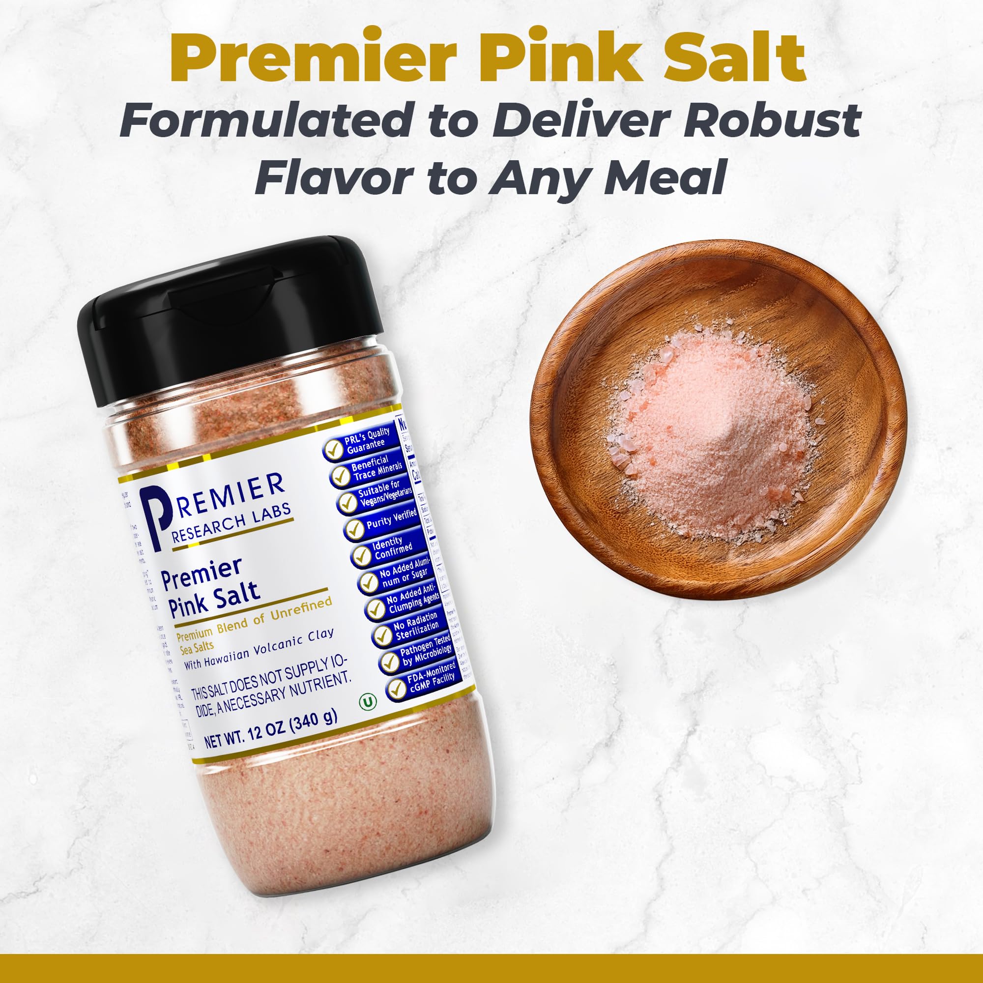 Premier Research Labs Pink Salt - Our Pink Sea Salt is a Hawaiian Red Alaea Sea Salt and Australian Salt Blend for Cooking, Baking with Minerals and Rich Taste - 12 oz Premier Research Labs uk supplements