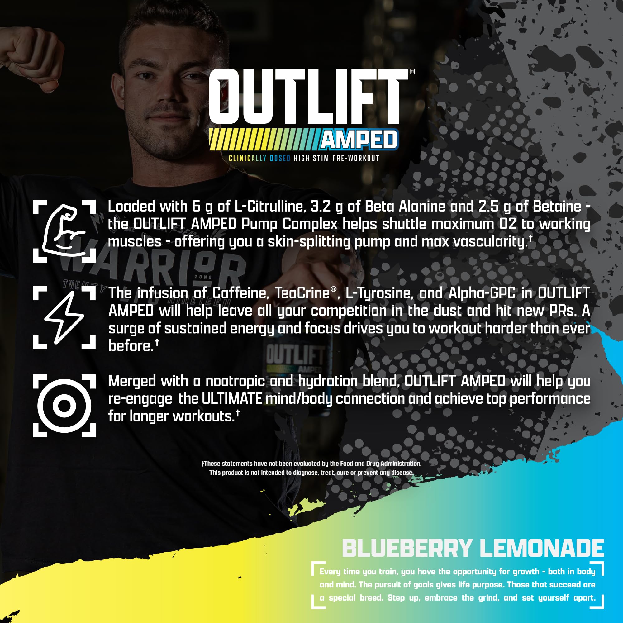 OUTLIFT Amped Max Dosed Pre Workout Powder, 6G Citrulline, 3.2G Beta Alanine Nutrex Research uk supplements