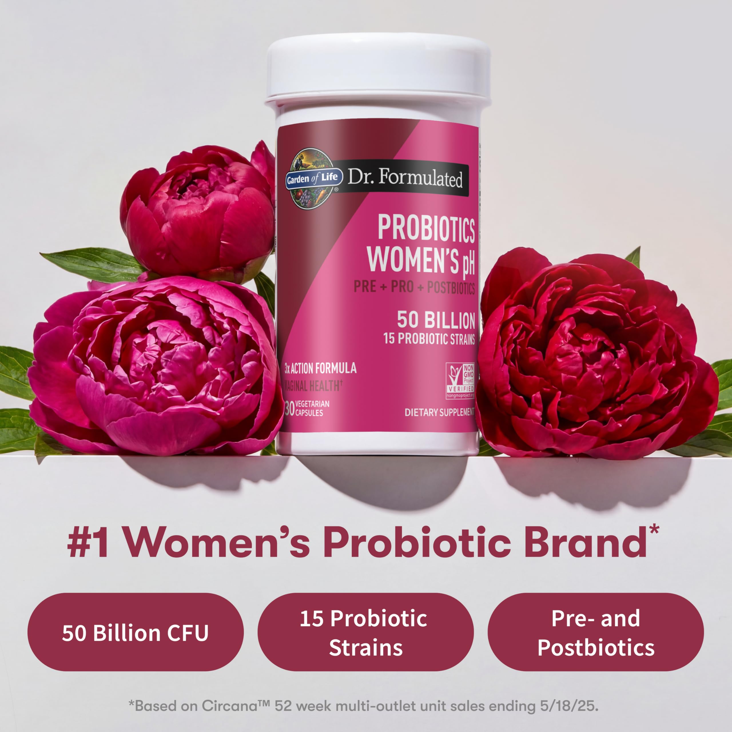 Garden of Life Dr Formulated Once Daily 3-in-1 Complete Prebiotics, Postbiotics & Probiotics for Women, PRE + PRO + POSTBIOTIC Supplement for Women’s Digestive, Immune & Vaginal Health, 30 Day Supply Garden of Life uk supplements