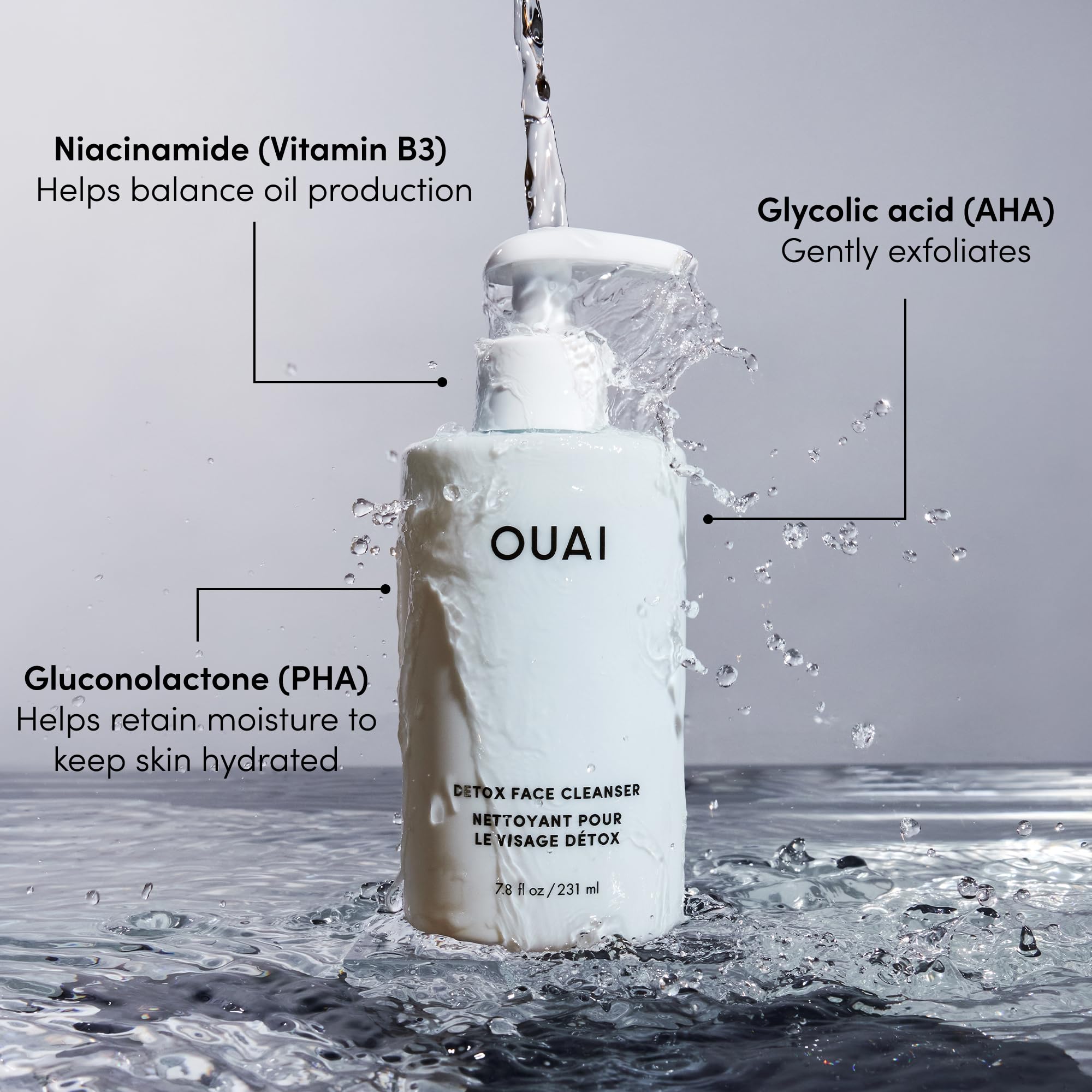 OUAI Detox Shower Routine Bundle - Gentle Detox Face Cleanser (7.8 Oz) and Clarifying Shampoo with Apple Cider Vinegar (10 Oz) - Removes Dirt, Oil, Product, Makeup, and Sunscreen - 2-Piece Bundle OUAI uk supplements