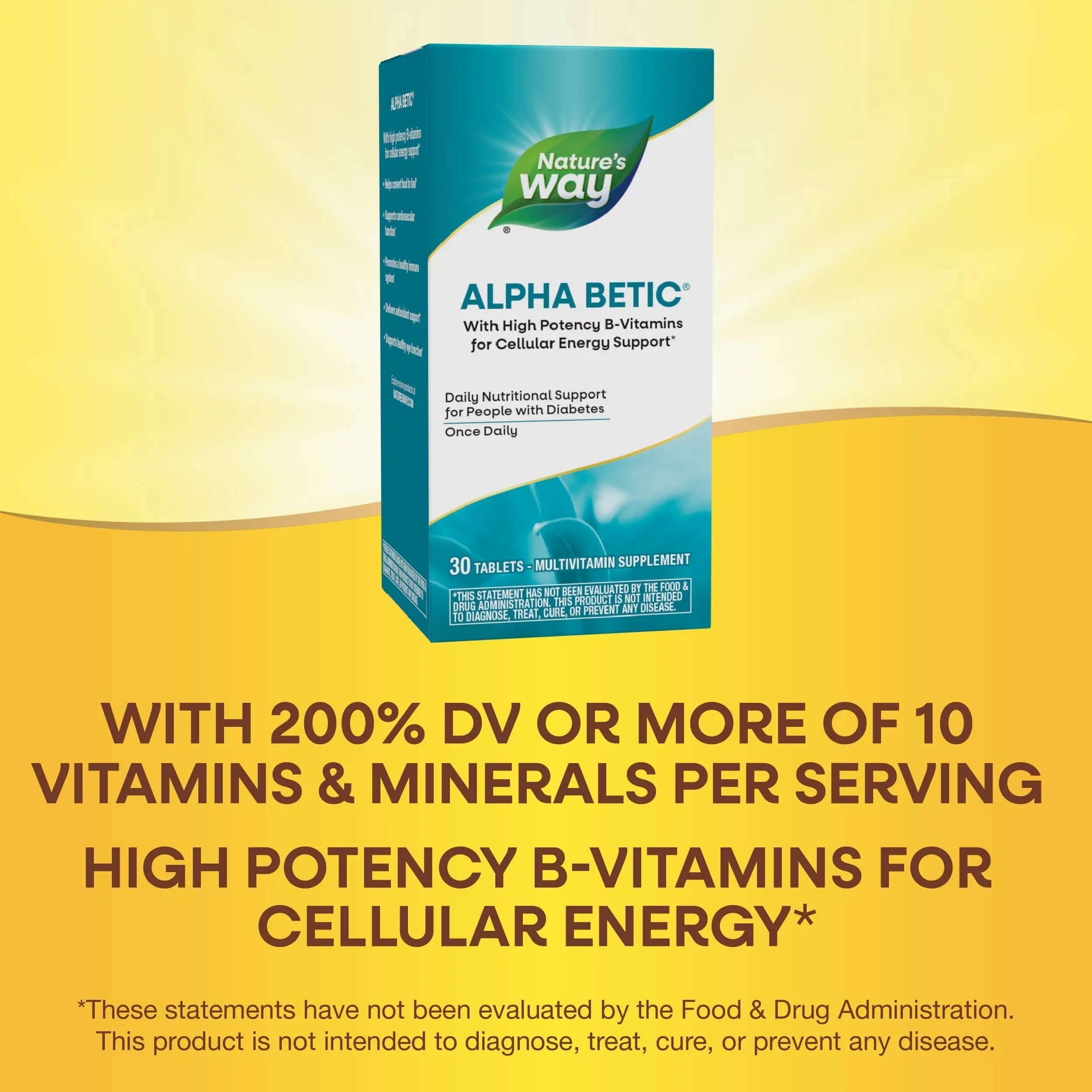Nature's Way alpha betic, Diabetic Multivitamin for Daily Nutritional Support, with B-Vitamins for Energy Metabolism Support Nature's Way uk supplements