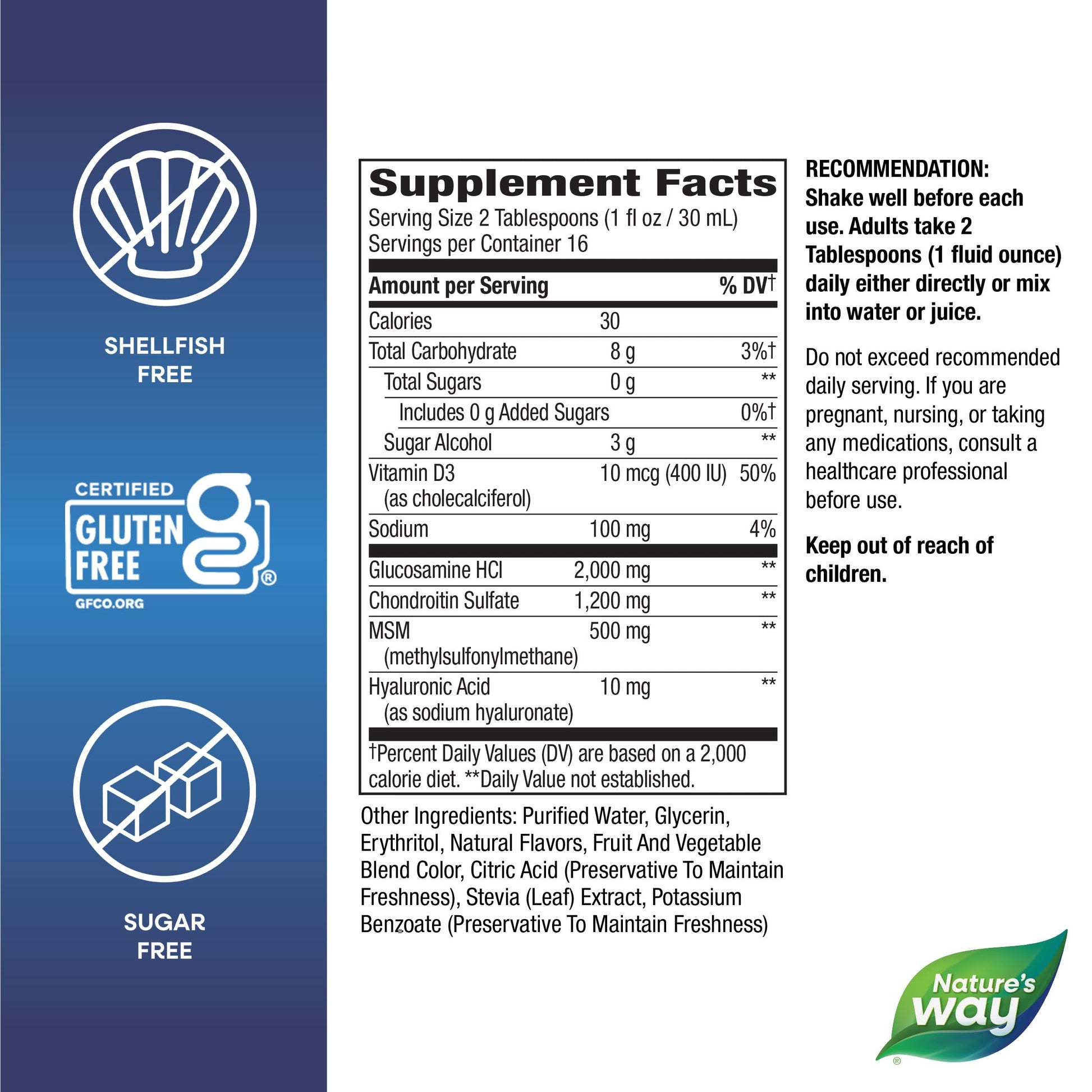 Nature's Way Joint Movement Glucosamine Fast Absorbing Liquid, Ultra Strength, Supports Healthy Bones*, Liquid Glucosamine Chondroitin, MSM with Vitamin D3, Berry Flavored, 16 Fl Oz Nature's Way uk supplements