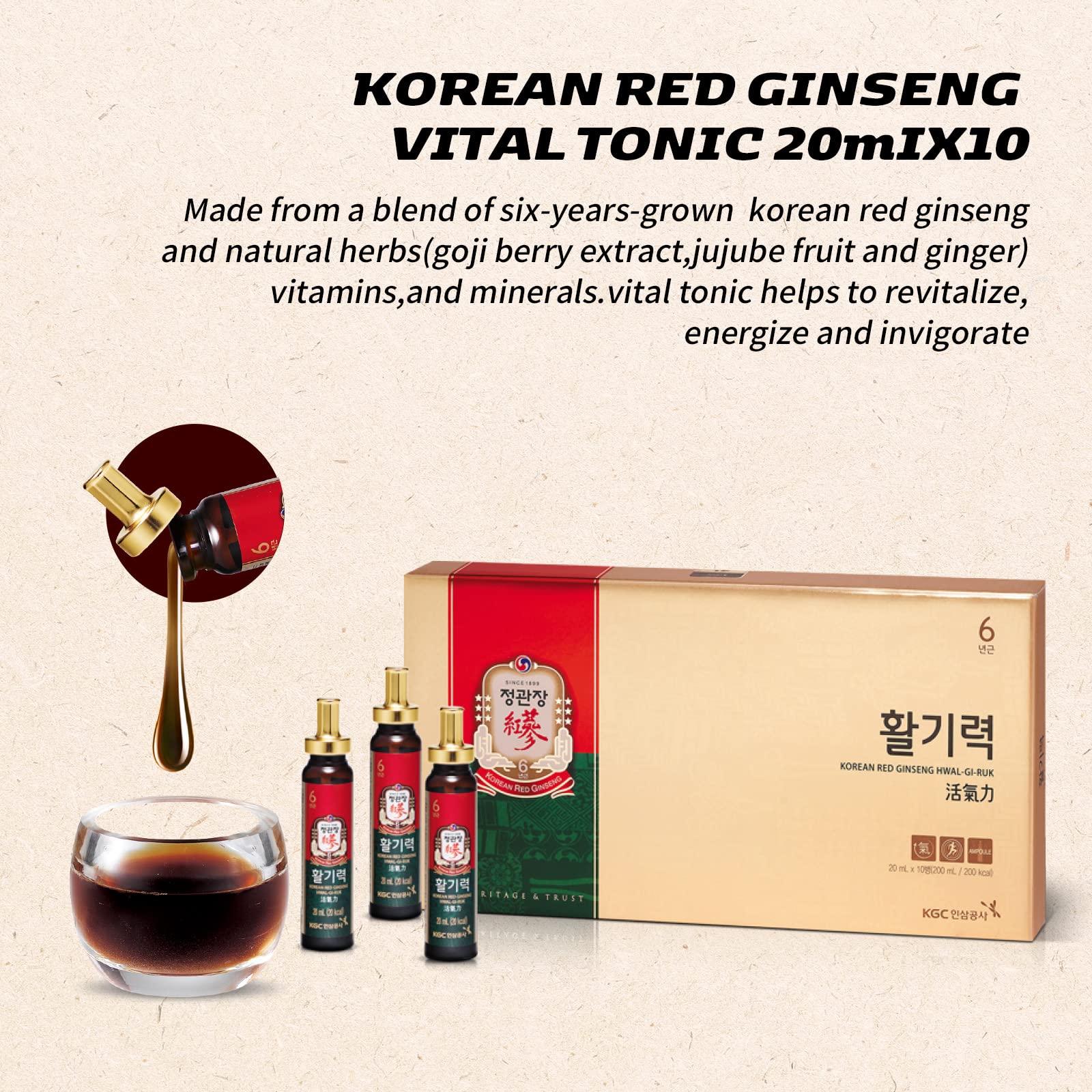CheongKwanJang Ginseng Korean Red Ginseng Vital Tonic, Immune System Booster CheongKwanJang uk supplements