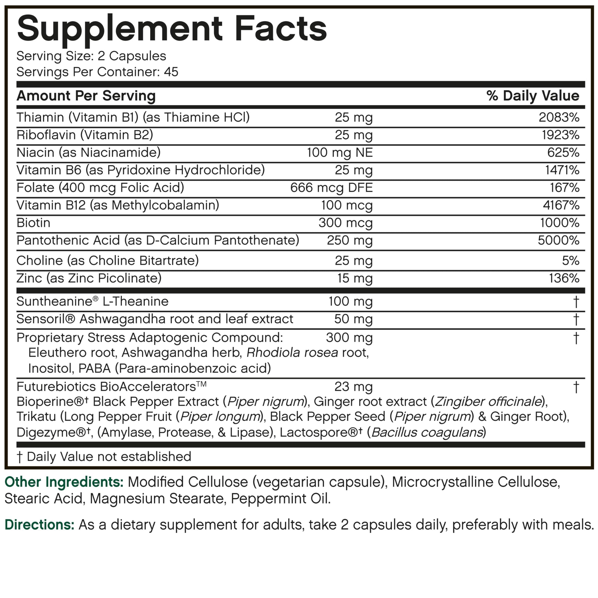Futurebiotics Stressassist L-theanine Ashwagandha and Rhodiola Rosea Stress Complex - Natural Nutritional Stress Function, 90 Vegetarian Capsules Futurebiotics uk supplements