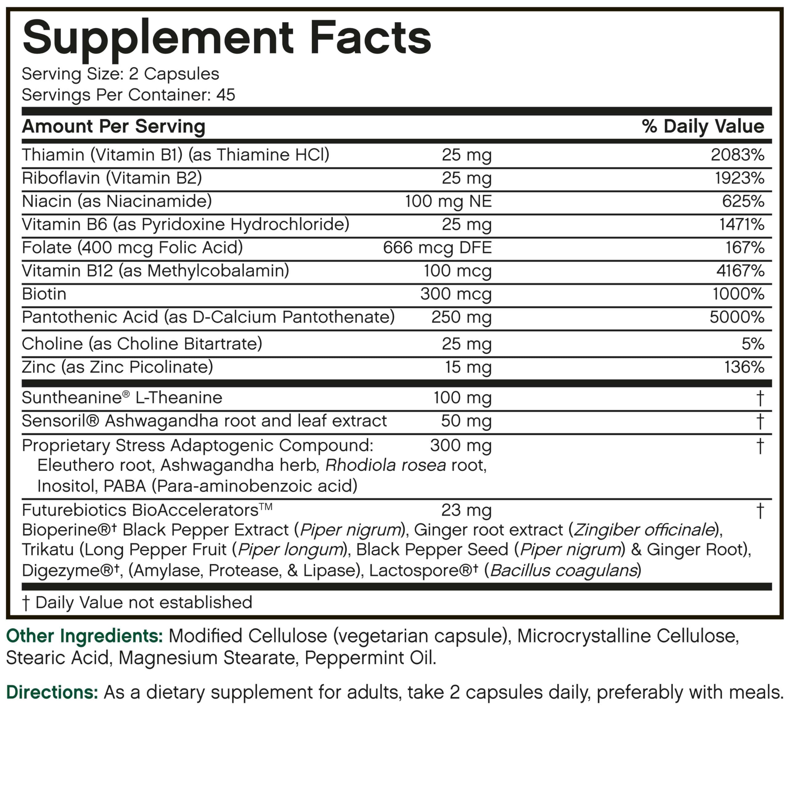 Futurebiotics Stressassist L-theanine Ashwagandha and Rhodiola Rosea Stress Complex - Natural Nutritional Stress Function, 90 Vegetarian Capsules Futurebiotics uk supplements