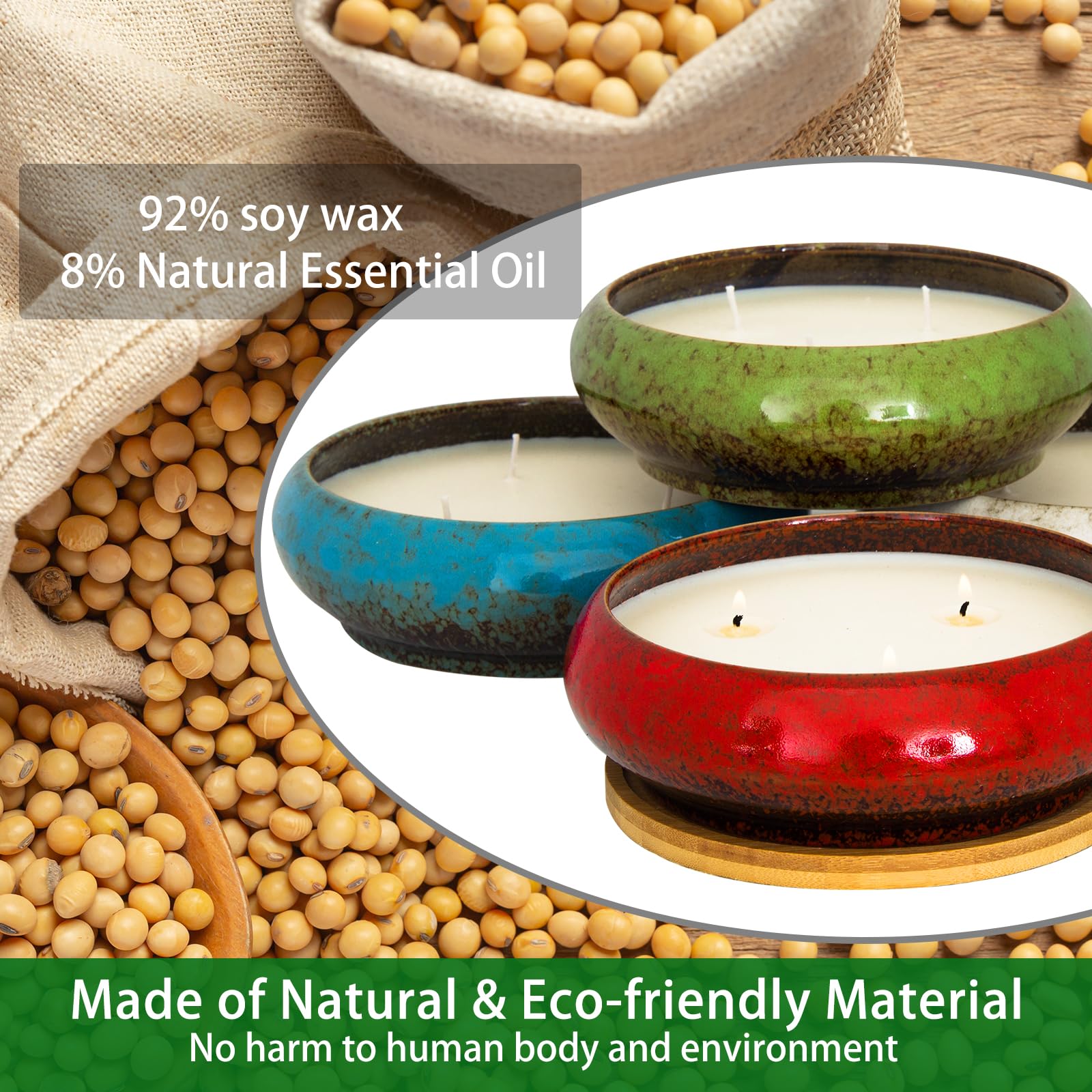 Scented Candles, 3 Wicks Large Rose Candles for Home Scented, 17 oz Aromatherapy Candle Gifts ARTKETTY uk supplements