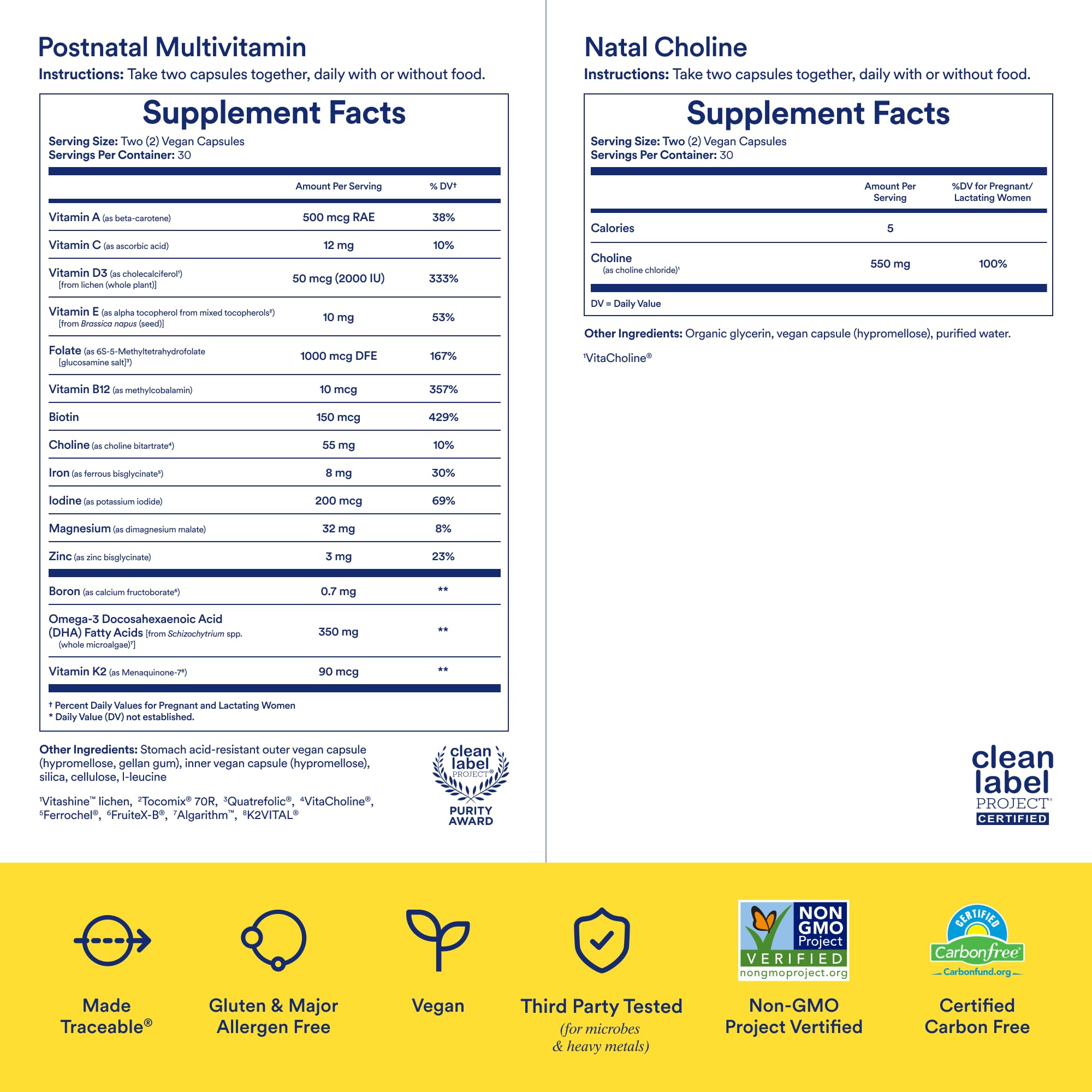 Ritual Postnatal Mom-to-Baby Set, Postpartum Multivitamin and Natal Choline Supplements, Supports Lactation, Immune Function, and Baby's Cognitive Function Ritual uk supplements