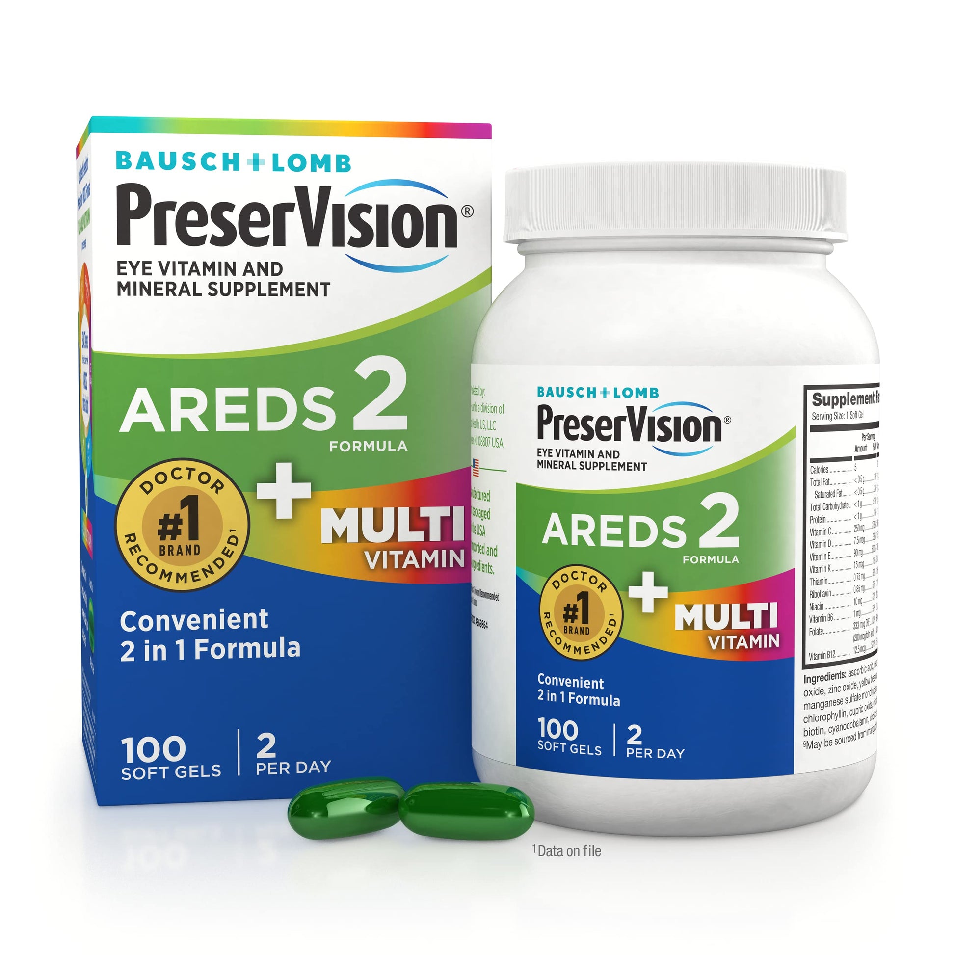 PreserVision AREDS 2 + Multivitamin, #1 Eye Doctor Recommended Brand, 2-in-1 Eye Vitamin with Lutein, Zeaxanthin, Zinc, and Vitamin C, D & E, 100 Softgels PreserVision uk supplements
