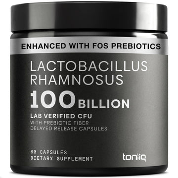 Toniiq Lactobacillus Rhamnosus – Ultra High Strength 100B CFU with Prebiotic FOS – Delayed Release Capsules – Third-Party Lab Tested – 60 Capsules Toniiq uk supplements