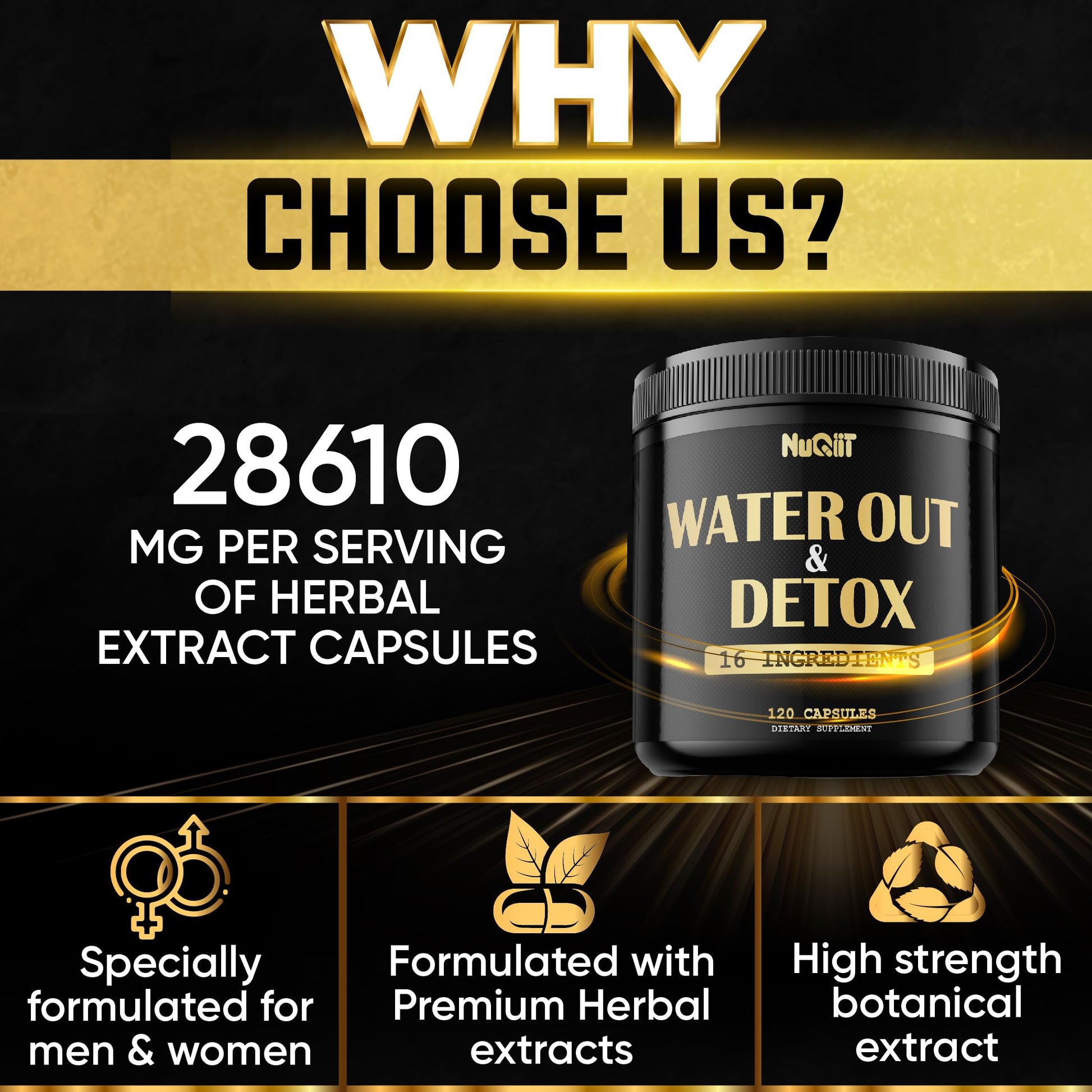 Nuqiit Water Out Supplement with Dandelion Root 12000mg Apple Cider Vinegar 4500mg & More Nuqiit uk supplements