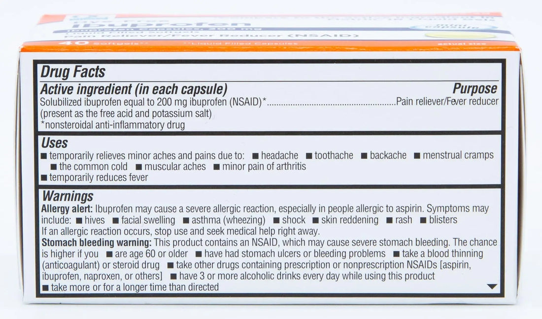 Quality Choice Ibuprofen 200 mg Liquid Gels 40 Count Easy to Swallow Pain Reliever and Fever Reducer for Headache Toothache Backache Menstrual Cramps Muscle Aches Minor and Pain Quality Choice uk supplements