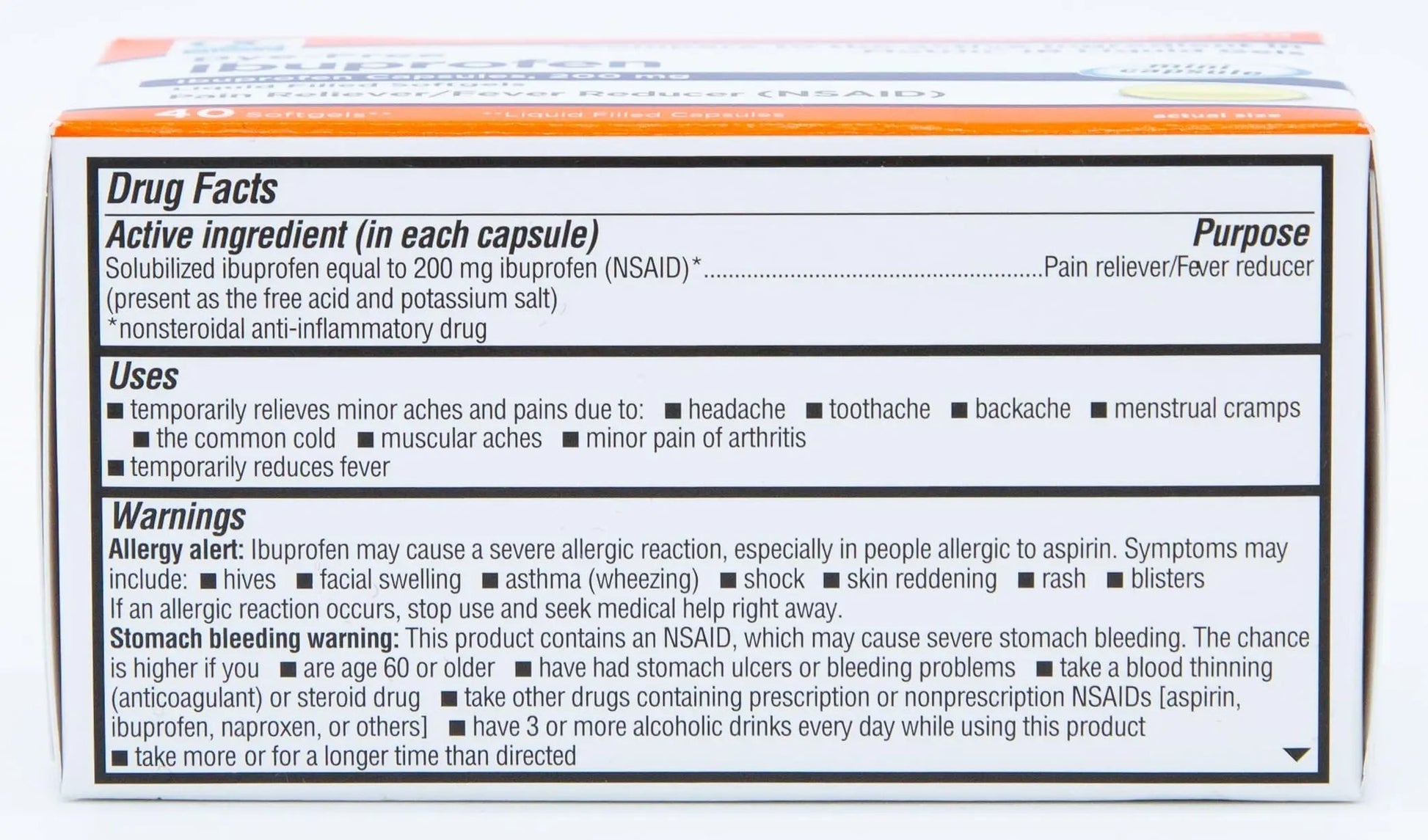 Quality Choice Ibuprofen 200 mg Liquid Gels 40 Count Easy to Swallow Pain Reliever and Fever Reducer for Headache Toothache Backache Menstrual Cramps Muscle Aches Minor and Pain Quality Choice uk supplements