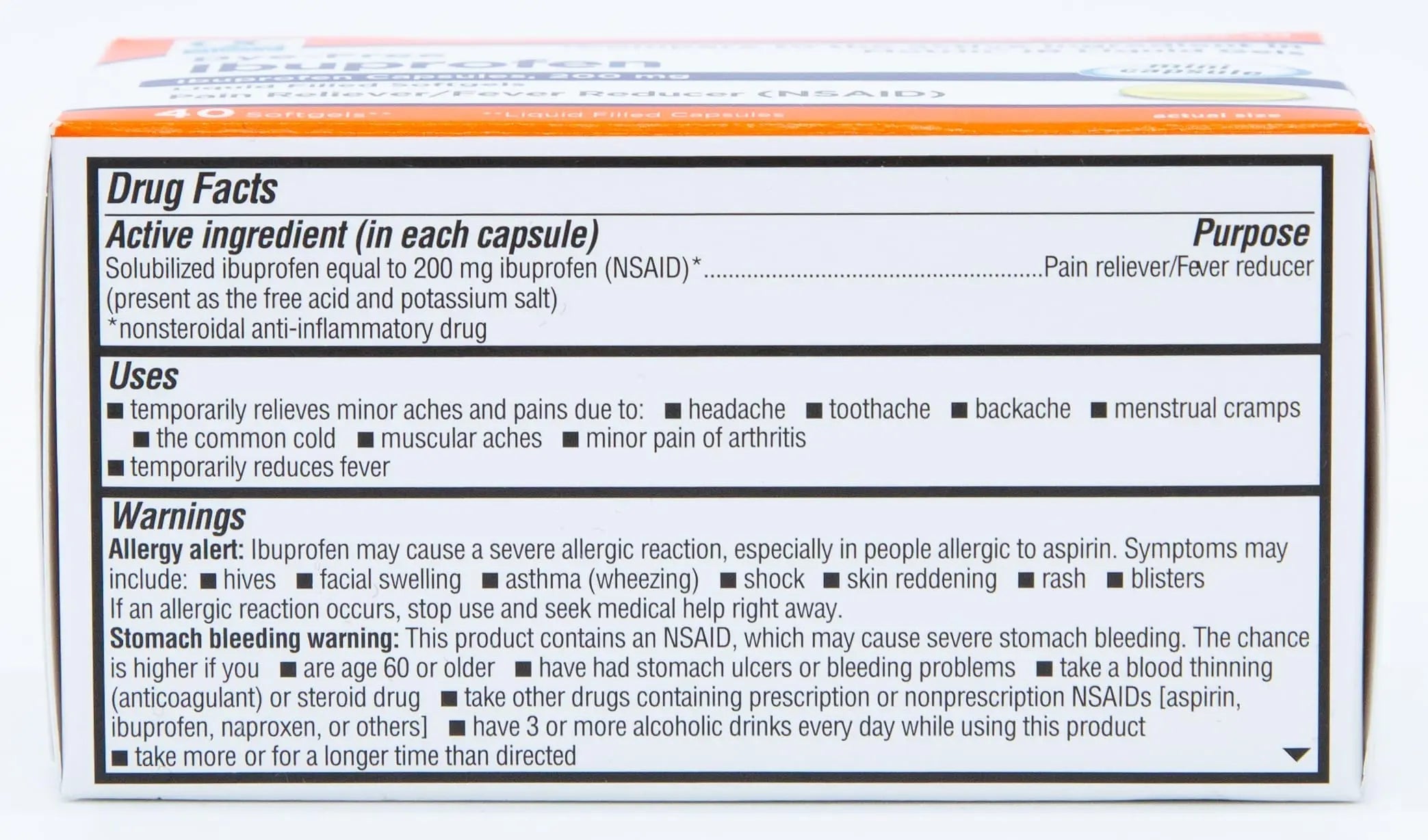 Quality Choice Ibuprofen 200 mg Liquid Gels 40 Count Easy to Swallow Pain Reliever and Fever Reducer for Headache Toothache Backache Menstrual Cramps Muscle Aches Minor and Pain Quality Choice uk supplements