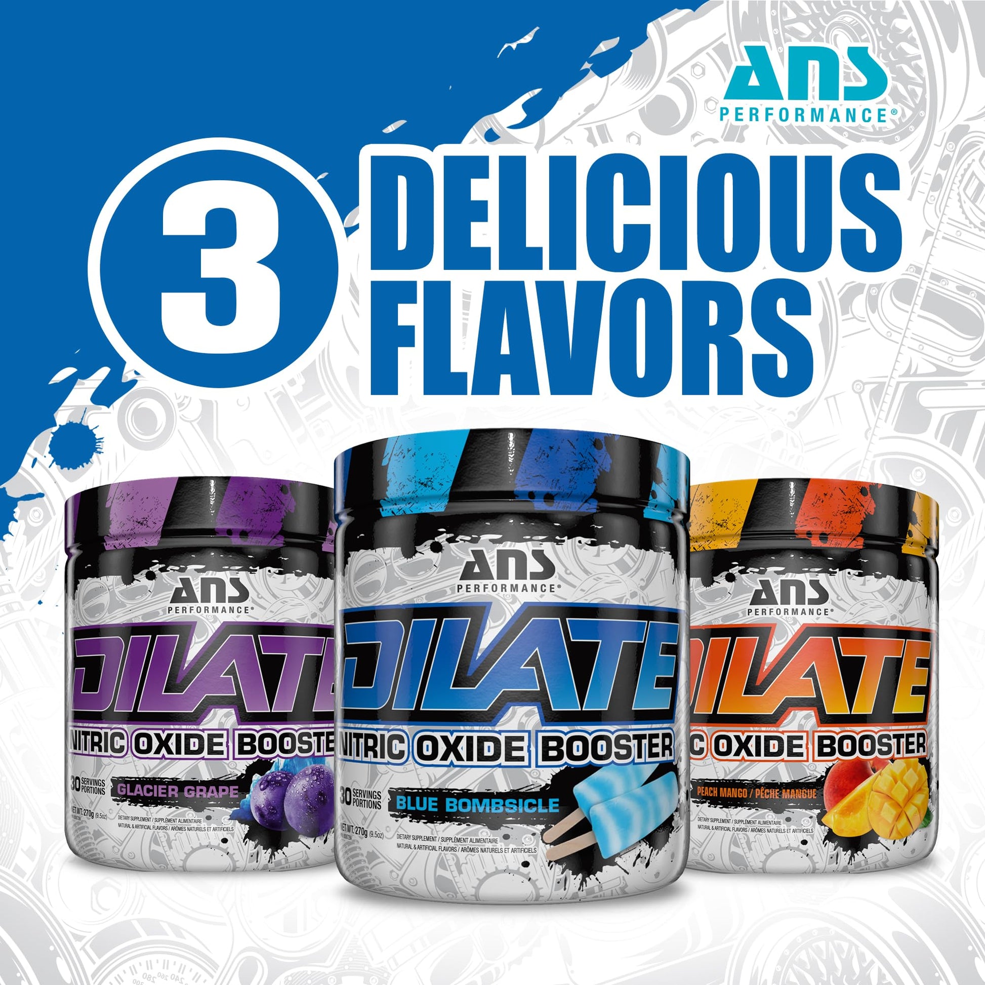 ANS Performance Dilate Pump PreWorkout Powder - Dietary Supplement - Maximizes ANS Performance uk supplements