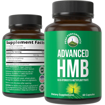 Peak Performance Advanced HMB Supplement for Men & Women. Calcium Beta Hydroxy Beta-Methylbutyrate Capsules. Supplements for Strength, Recovery, & Lean Muscle. 1000mg of Pure HMB Per Serving Peak Performance uk supplements