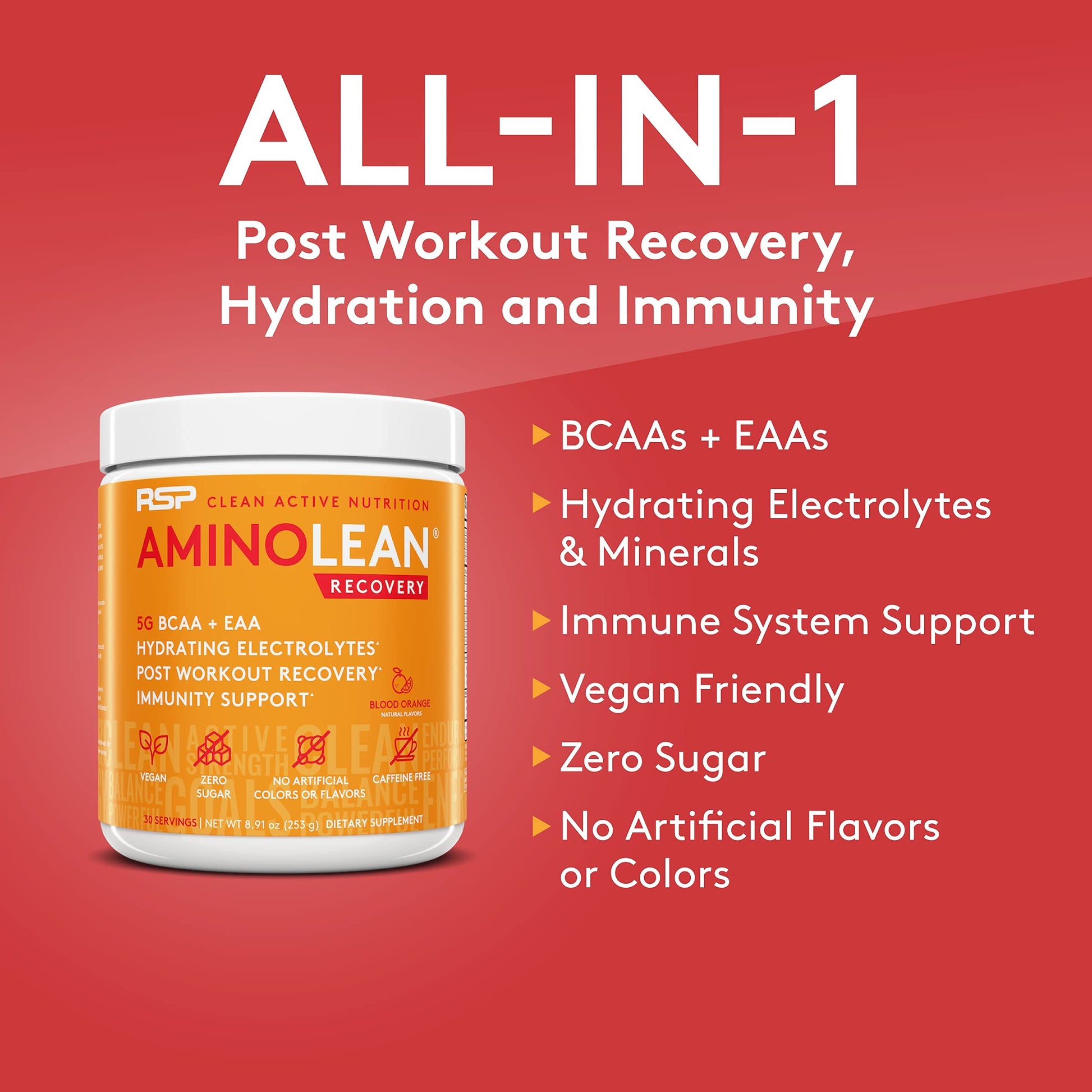 RSP NUTRITION AminoLean Pre Workout Energy (Fruit Punch 30 Servings) with AminoLean RSP NUTRITION uk supplements