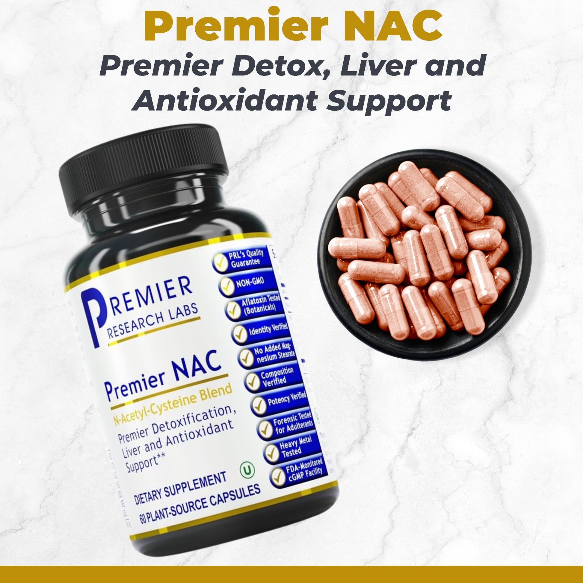 Premier Research Labs Premier NAC - NAC Supplement N-Acetyl Cysteine, N-Acetyl-L-Cysteine, Liver & Immune Support, 300mg NAC Per Capsule - 60 Vegetarian Capsules Premier Research Labs uk supplements