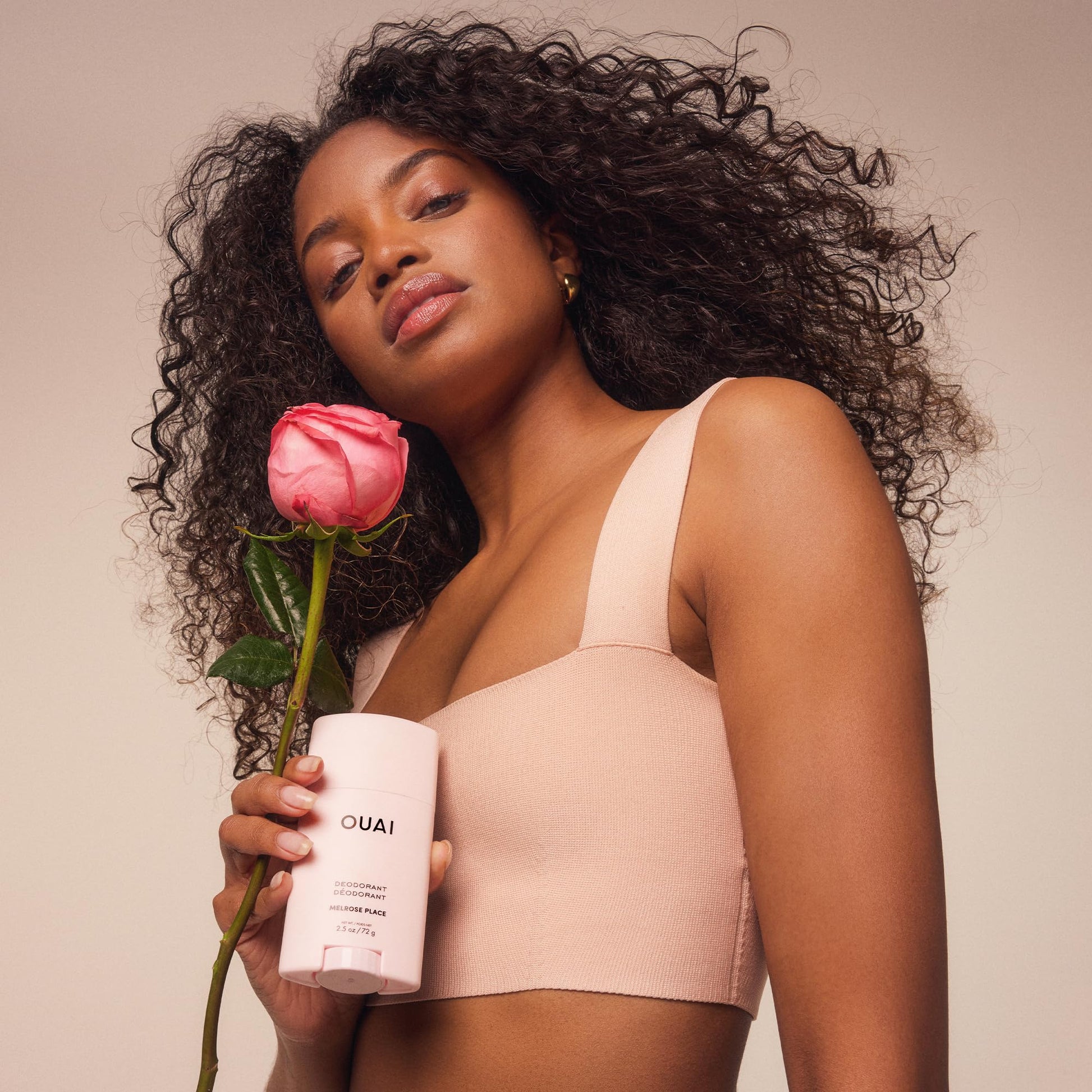 OUAI Aluminum Free Deodorant - Women's Deodorant with 24-Hour Odor Control & Invisible Application - Enriched with Notes of Rose, Berry, Lychee & Pink Peppercorn - Melrose Place (2.5 oz) OUAI uk supplements