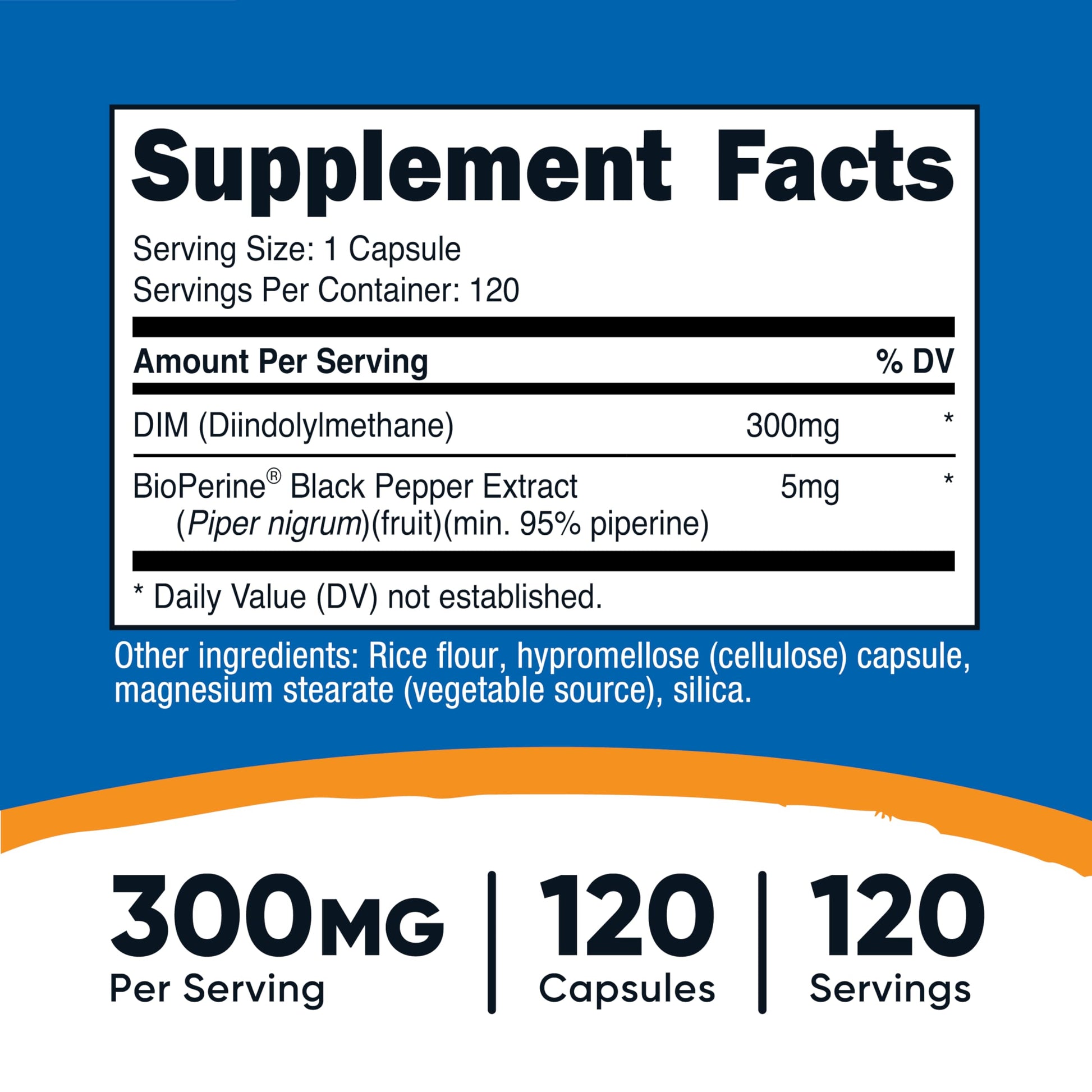 Nutricost DIM (Diindolylmethane) Plus BioPerine 300mg, 120 Vegetarian Capsules - Up to 4 Month Supply, Max Strength DIM Supplement Nutricost uk supplements