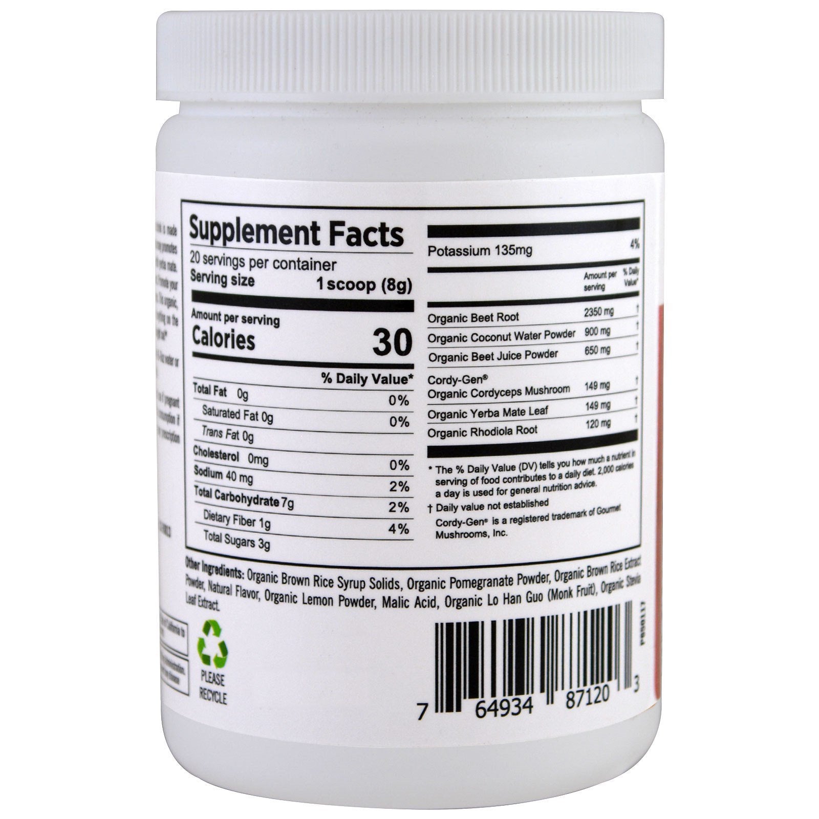Pure Planet Organic Power Beets Preworkout Berry Burst 160 g PURE PLANET uk supplements