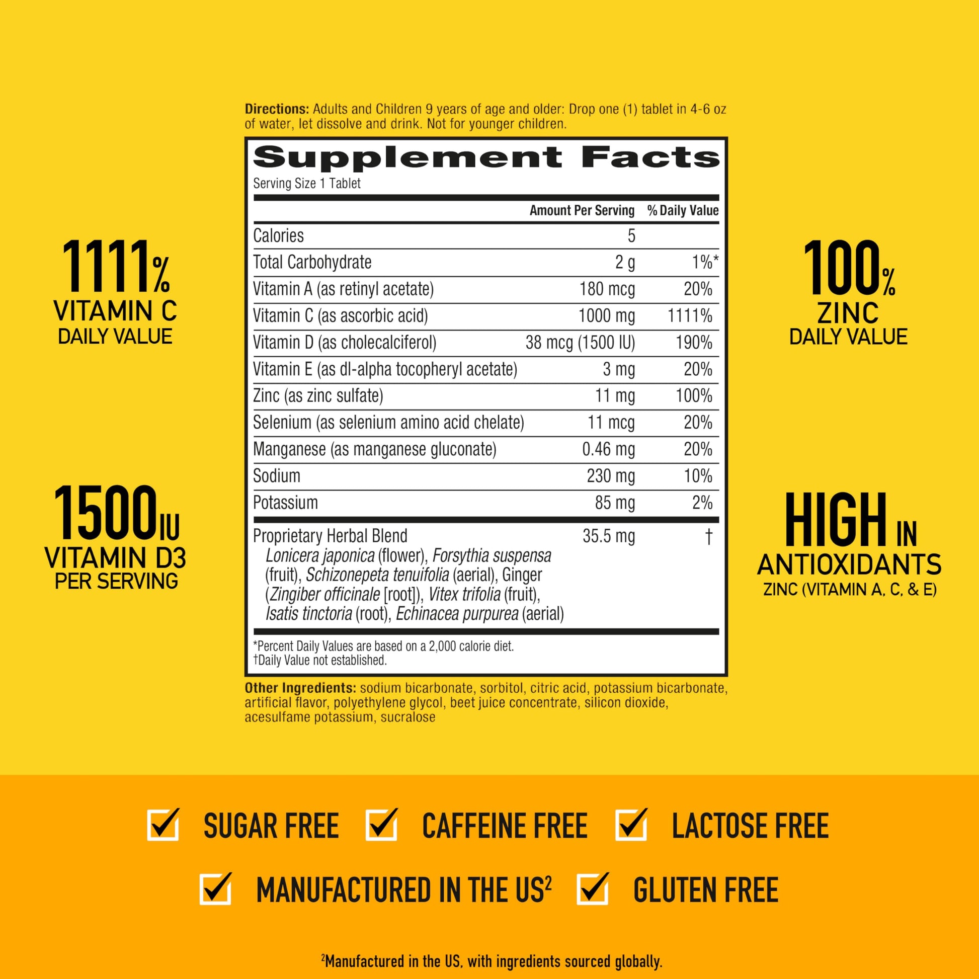 Vitamin C 1000mg (per serving) - Airborne Very Berry Effervescent Tablets (36 count in a box), Gluten-Free Immune Support Supplement, With Vitamins A C E, ZINC, Selenium, Echinacea & Ginger Airborne uk supplements