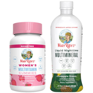MaryRuth's Multivitamin Gummies for Women (Strawberry) & Liquid Nighttime Multimineral (Pineapple) | Clean Label Project Verified MARYRUTH'S uk supplements