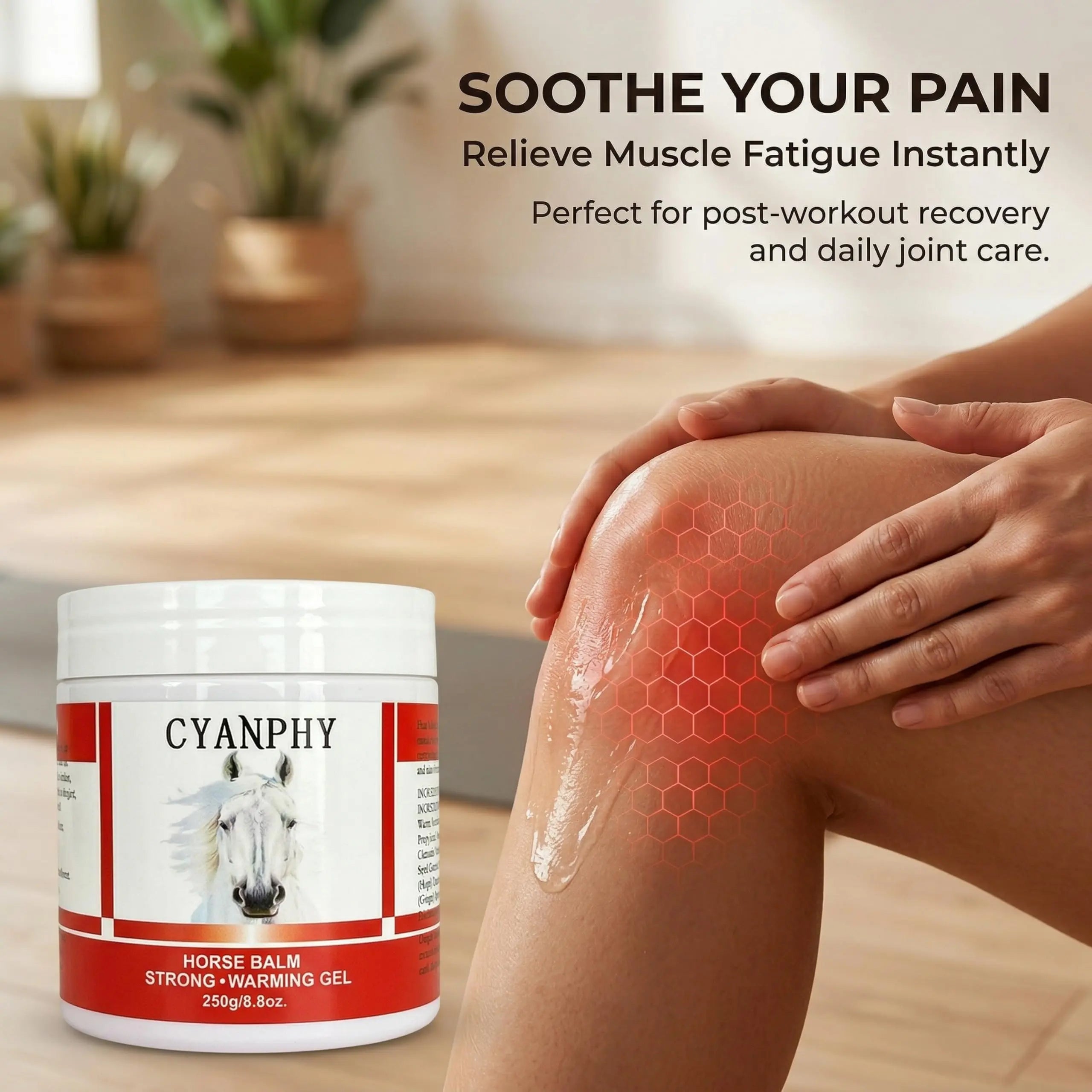 CYANPHY 250g Unisex Adult Extra Strong Horse Balm Joint Massage Cream with Fresh Scent for Muscle & Joint Massage Body for Warming Massage Gel for Hands, Feet, Legs, Knees, Waist for People CYANPHY uk supplements